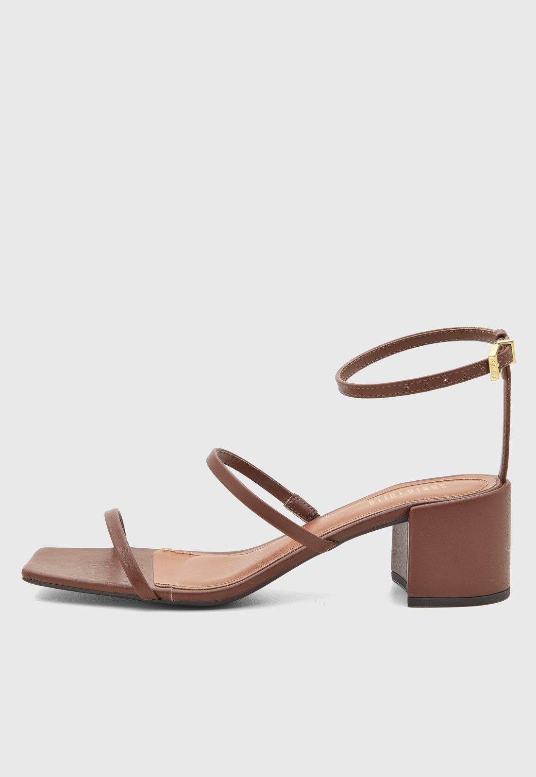 Sandália Feminina Santa Lolla Salto Bloco Marrom