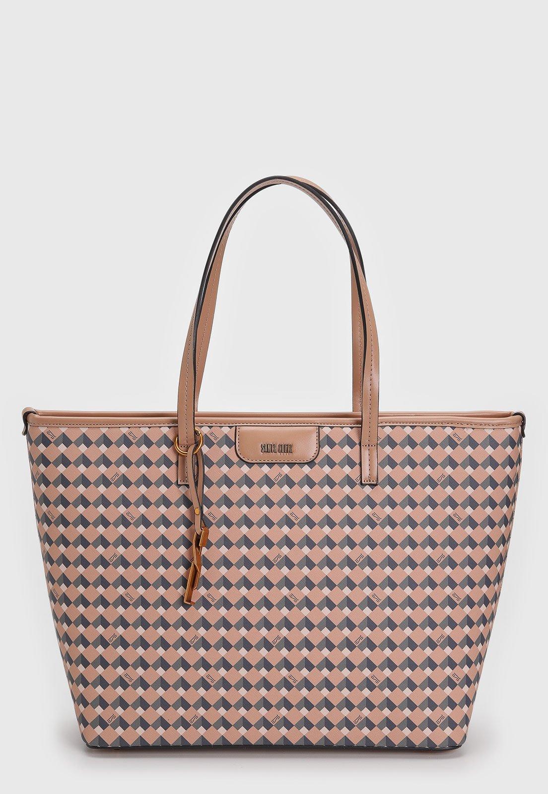 Bolsa Tiracolo Santa Lolla Monograma Tote Nude
