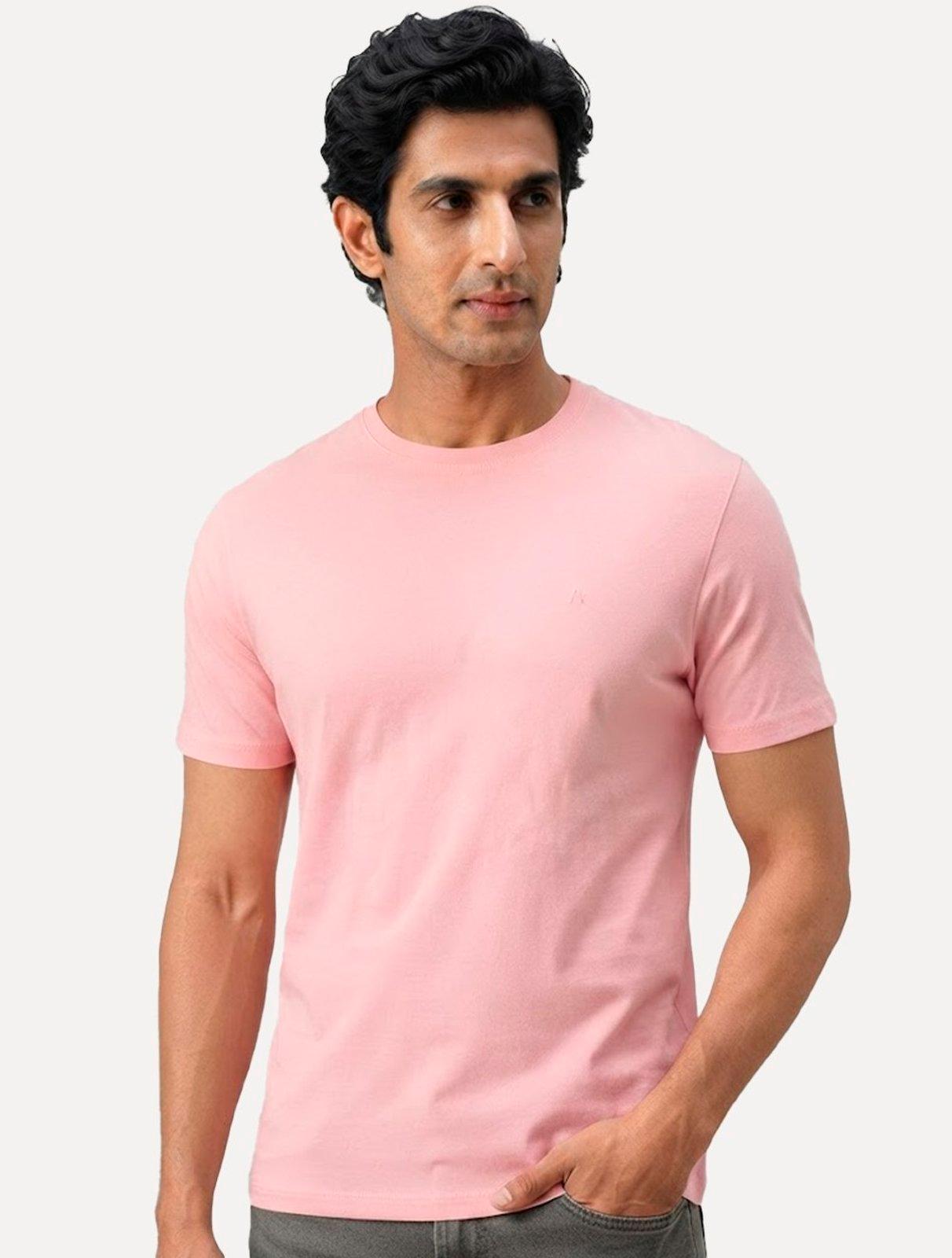 Camiseta Aramis Masculina Basic Lisa Mono Icon Rosa Médio