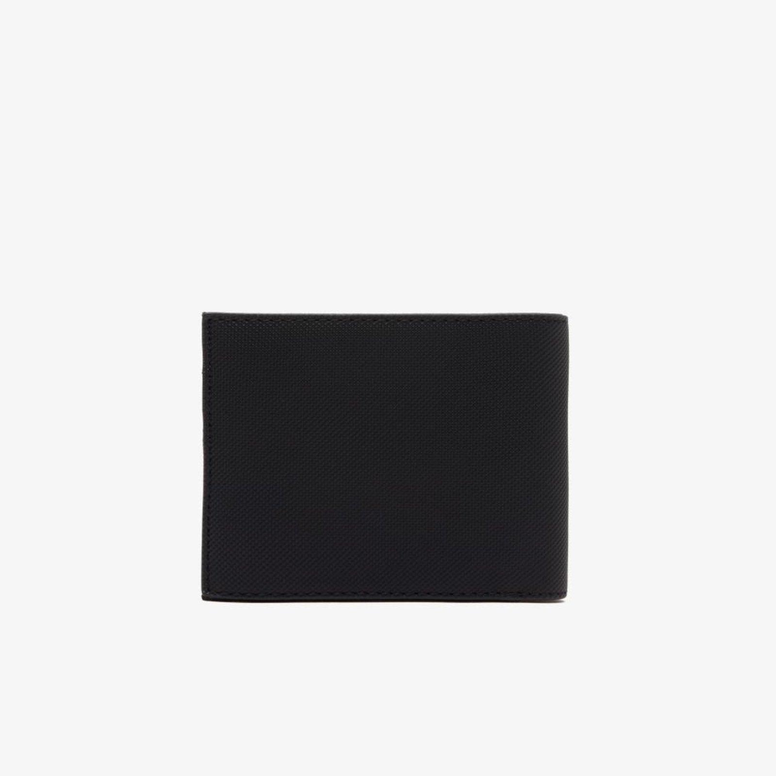 Carteira Lacoste masculina Pequena Dobrável Clássica Preto
