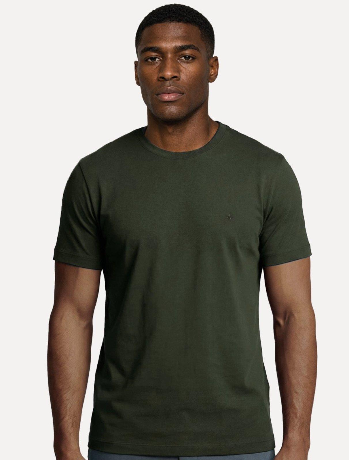 Camiseta Aramis Masculina Basic Lisa Mono Icon Verde Escuro