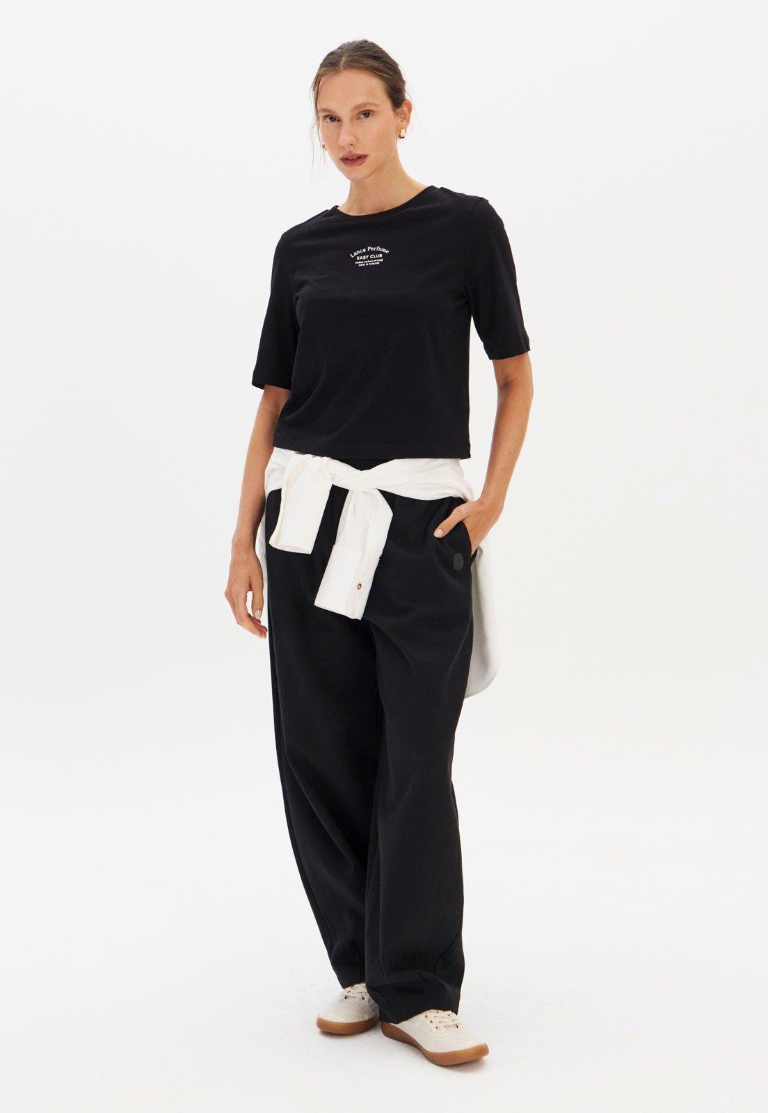 Camiseta Feminina Lança Perfume Algodão Preta