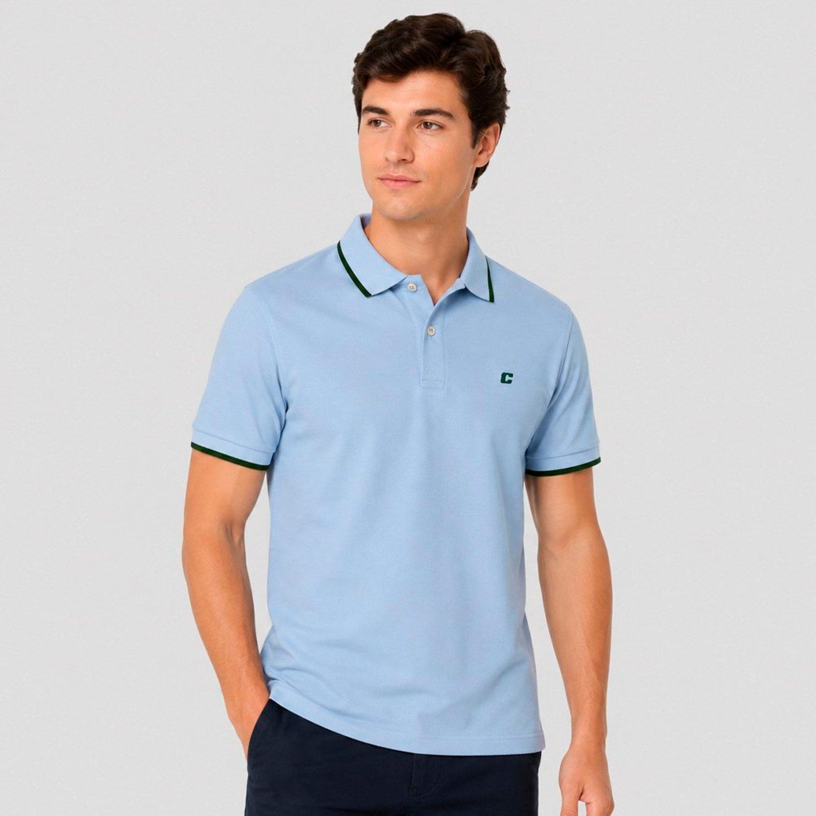 Camisa Polo Colcci Piquet Logo Fx In26 Azul Masculino