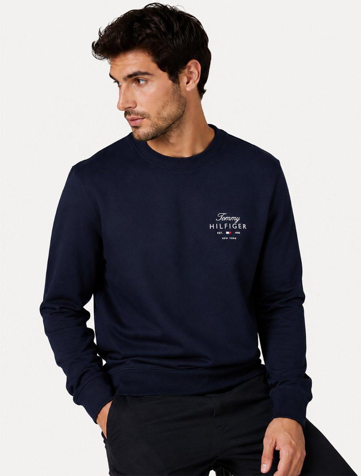 Moletom Tommy Hilfiger Masculino Brand Love Sweatshirt Azul Marinho