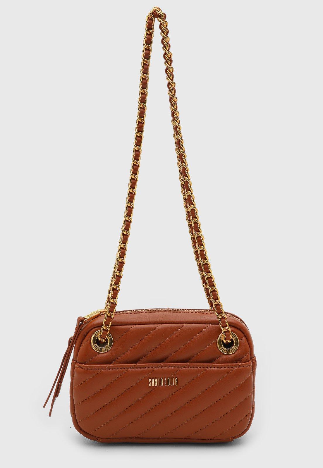 Bolsa Feminina Santa Lolla Matelassê Caramelo