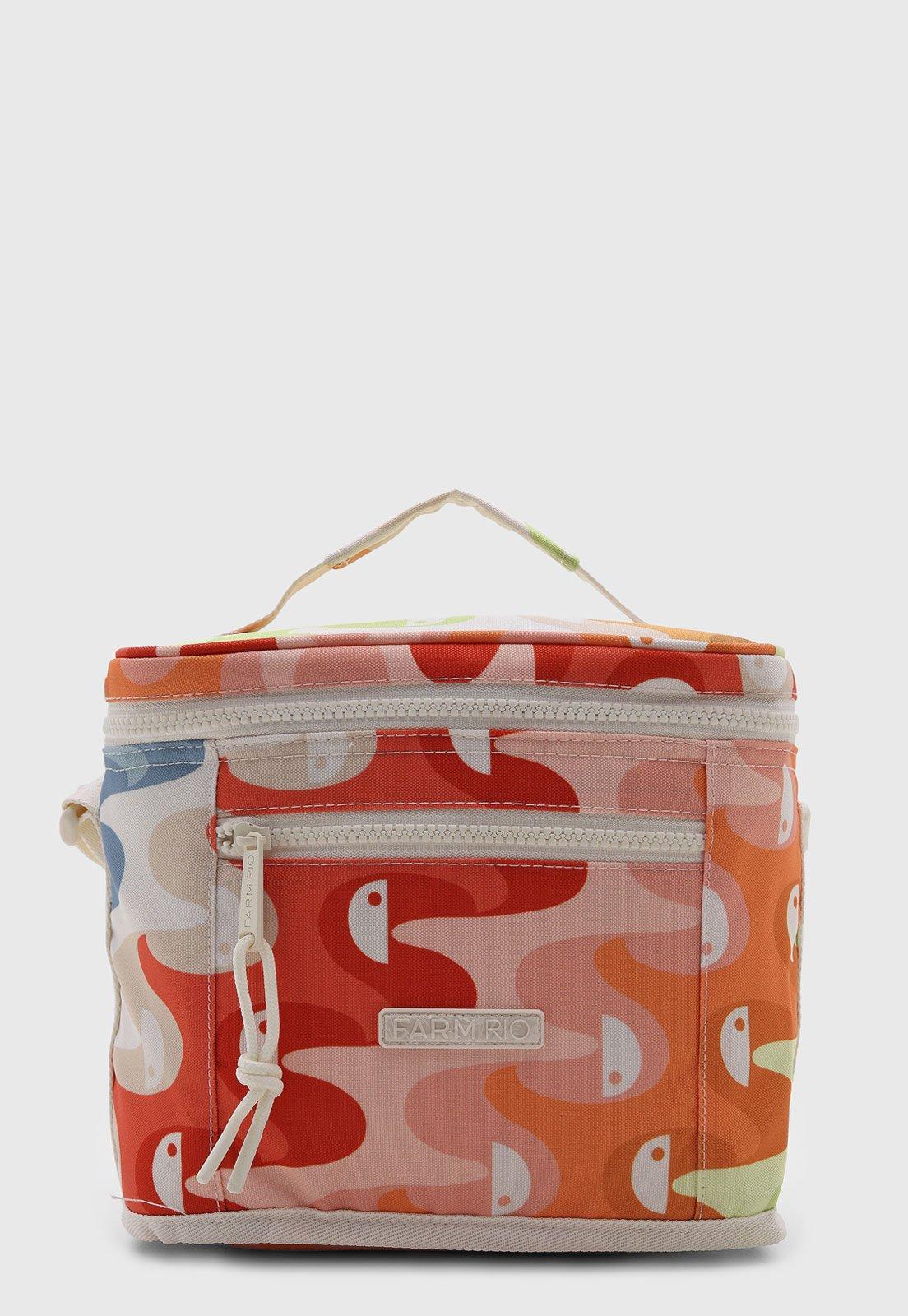 Bolsa Cooler Feminina FARM Estampa Colorida Laranja