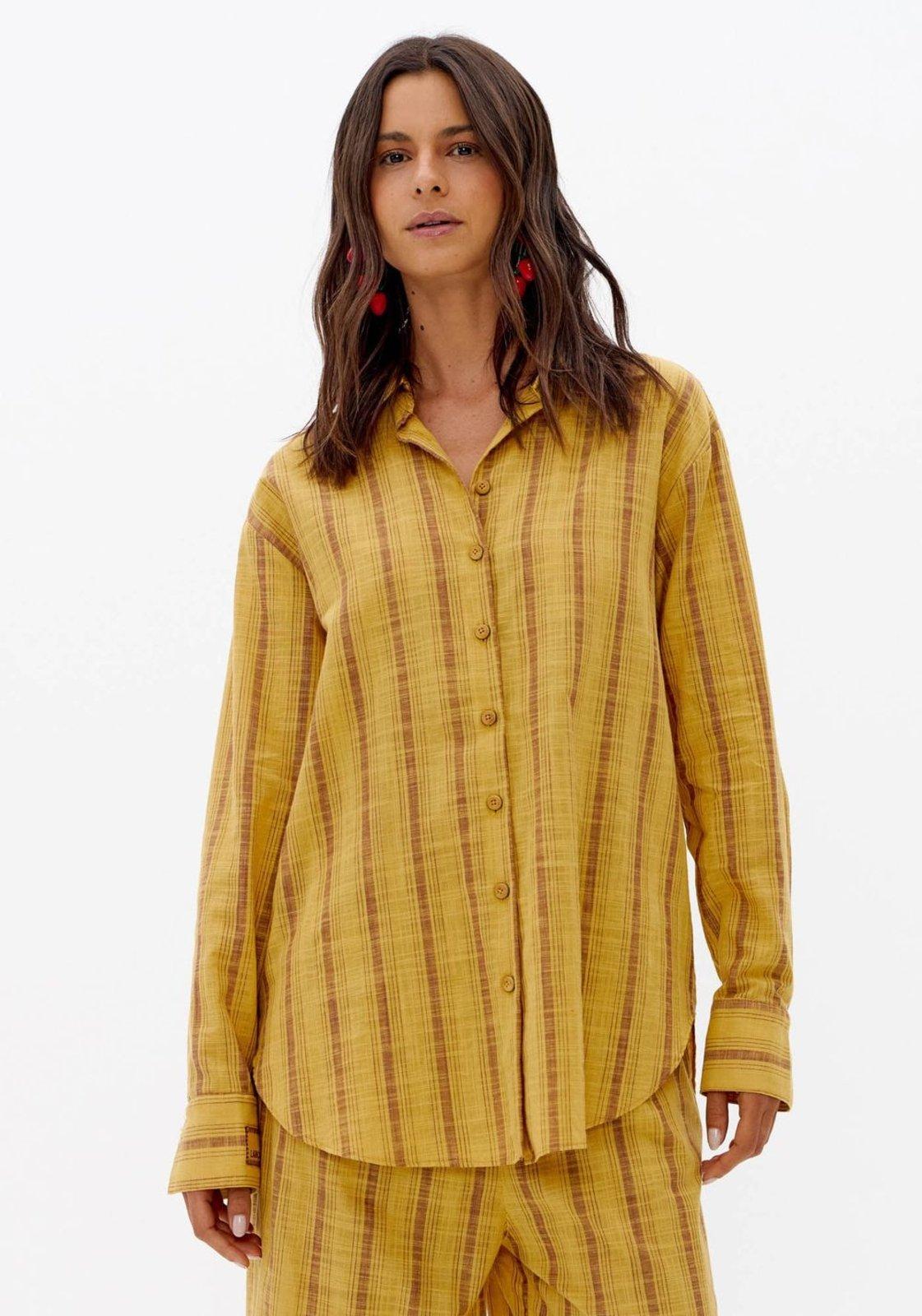Camisa Regular Listrada De Algodão Lança Perfume