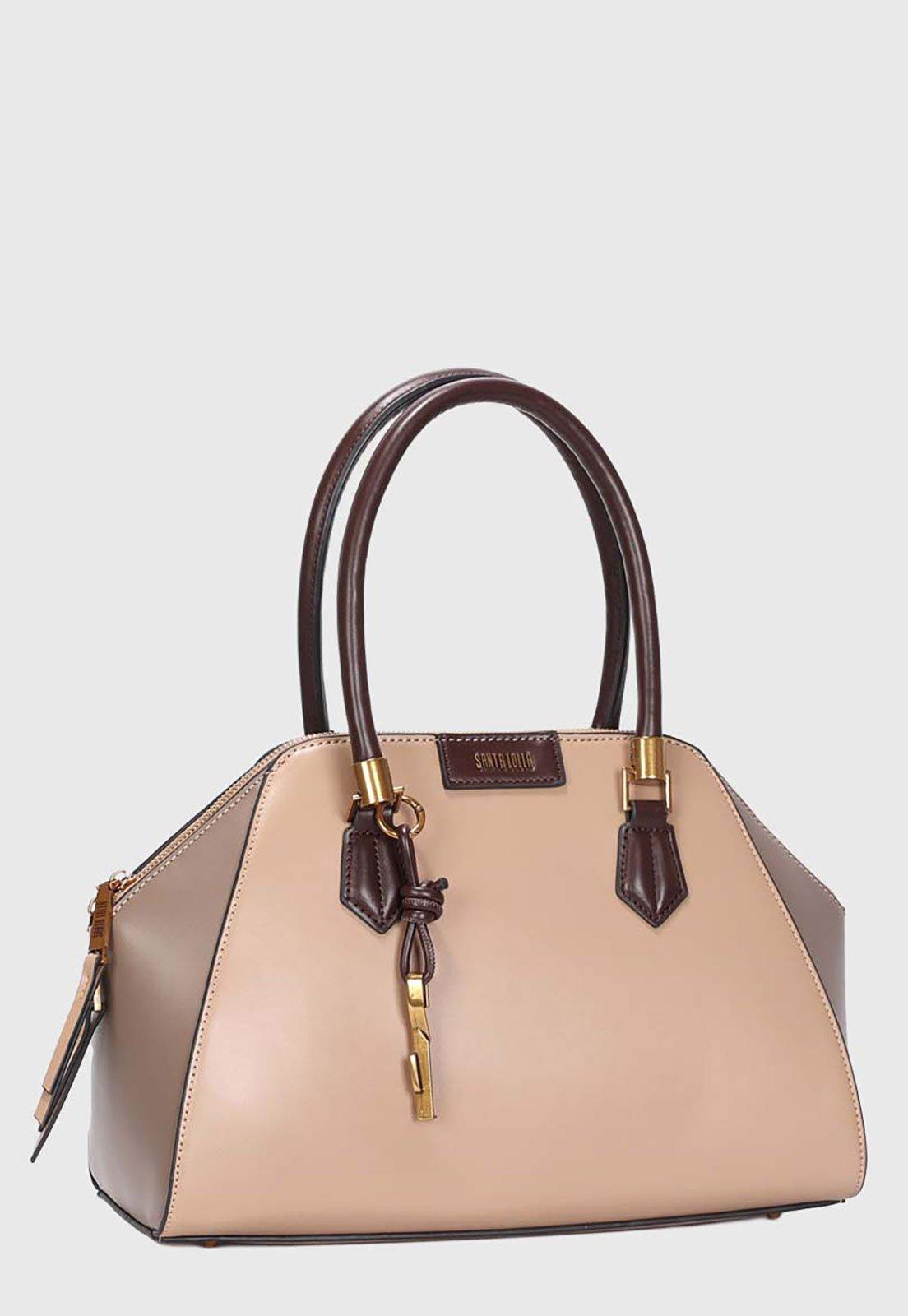 Bolsa Feminina Santa Lolla Grande Estruturada Bege