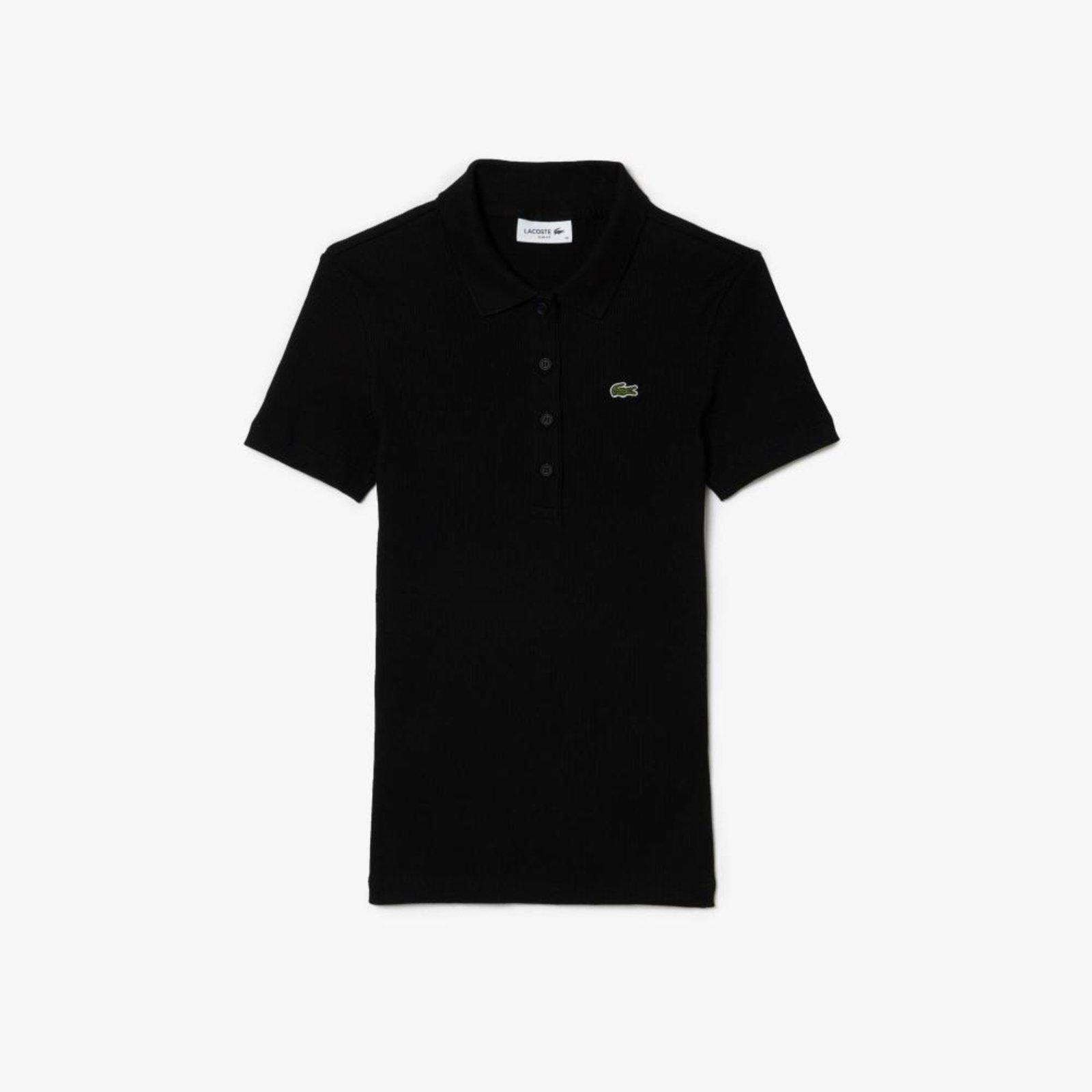 Polo feminina Lacoste em algodão orgânico Preto