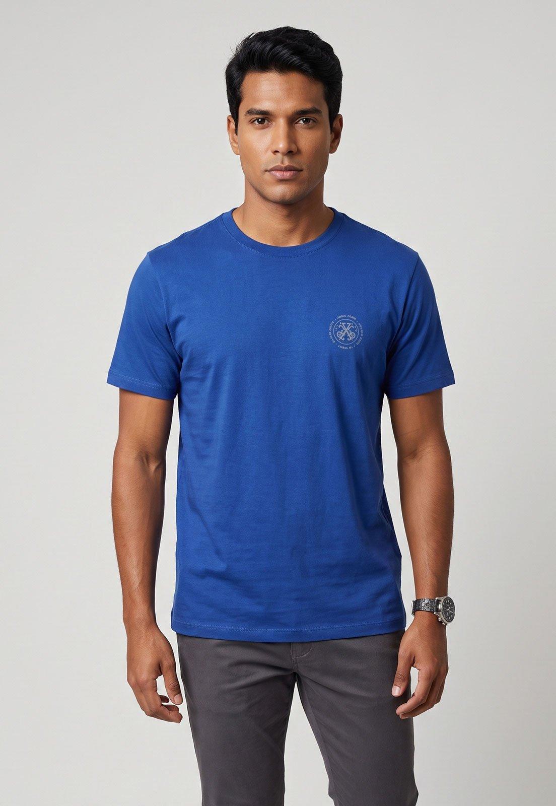 Camiseta Masculina John John Estampada Azul