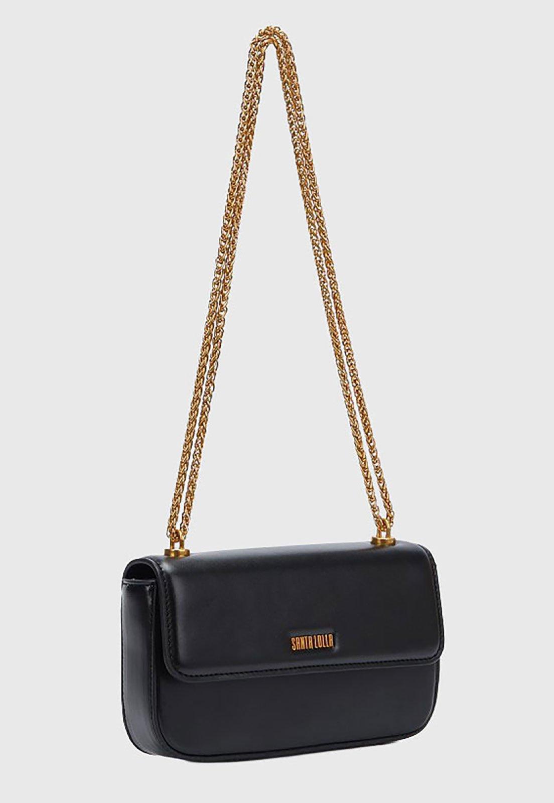 Bolsa Feminina Santa Lolla Alça Corrente Preta