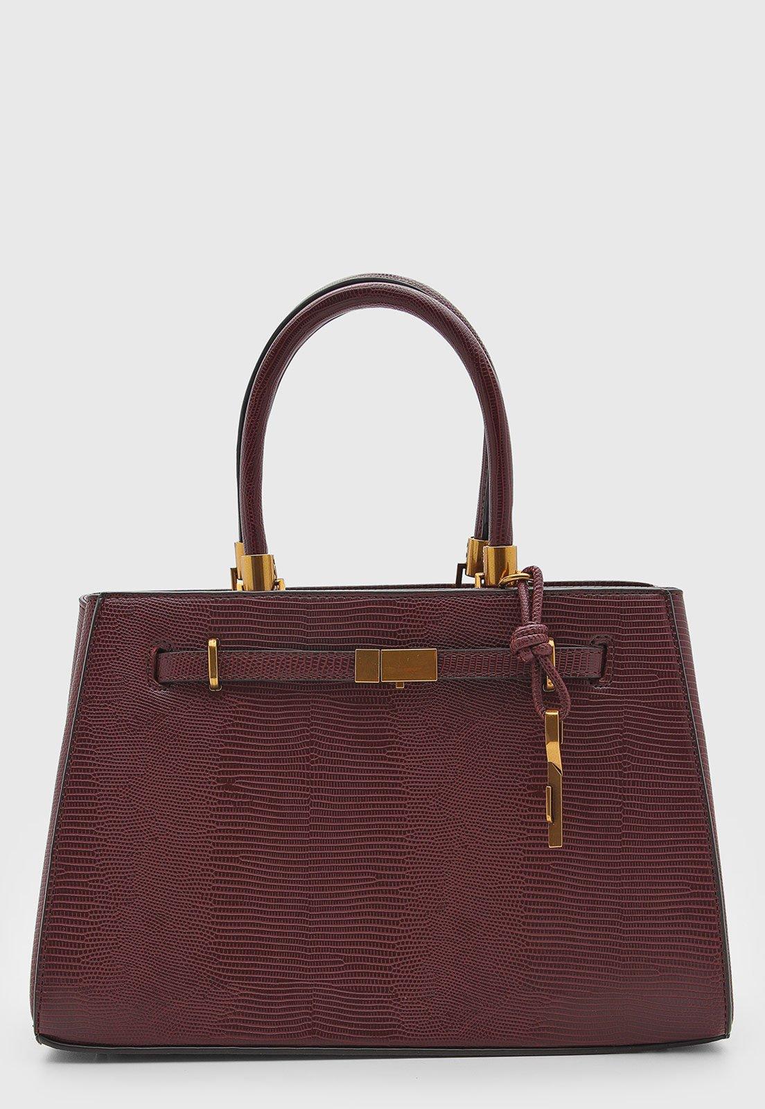 Bolsa Feminina Santa Lolla Estruturada Texturizada Vinho