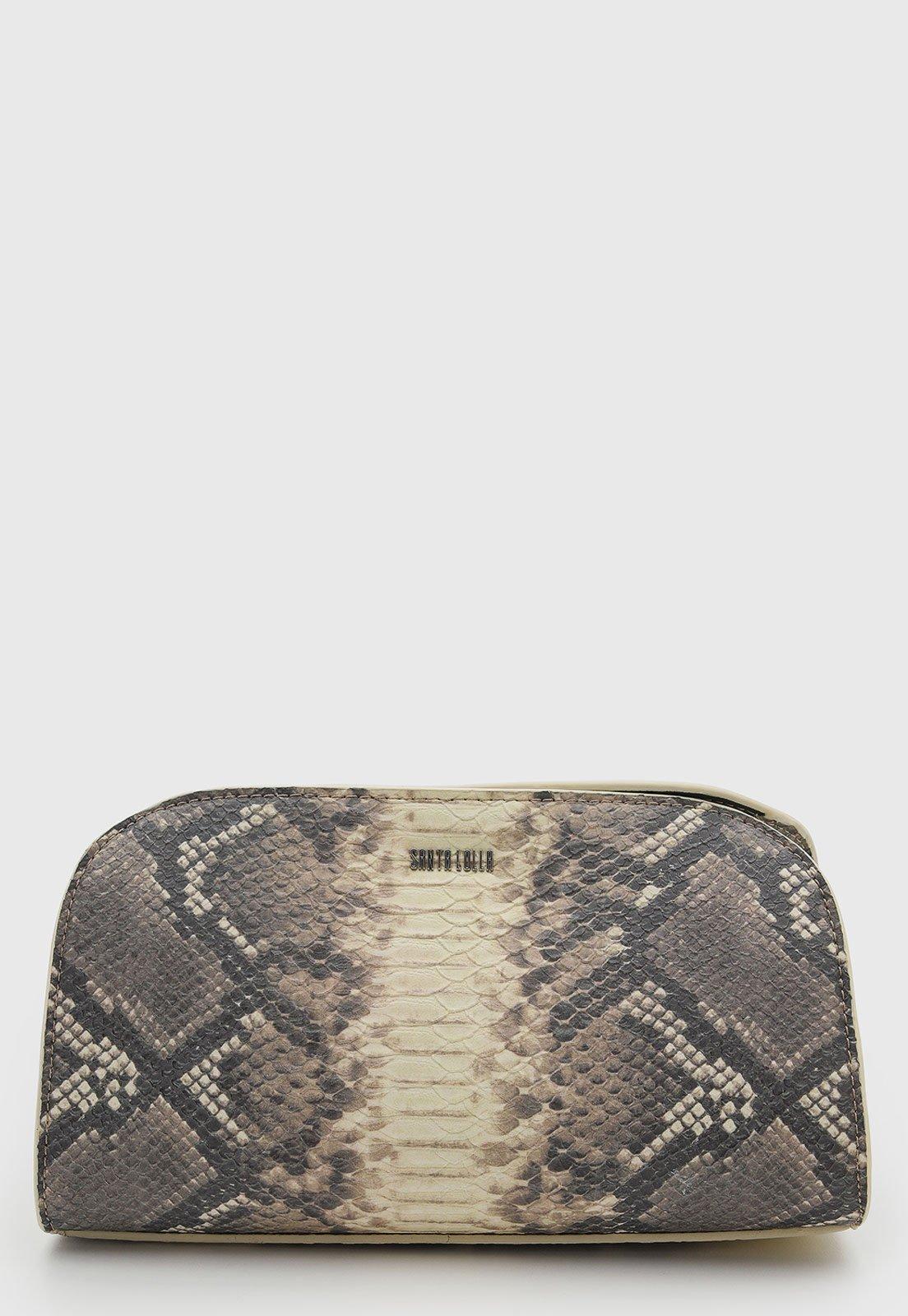 Bolsa Feminina Santa Lolla Estampa Cobra Bege