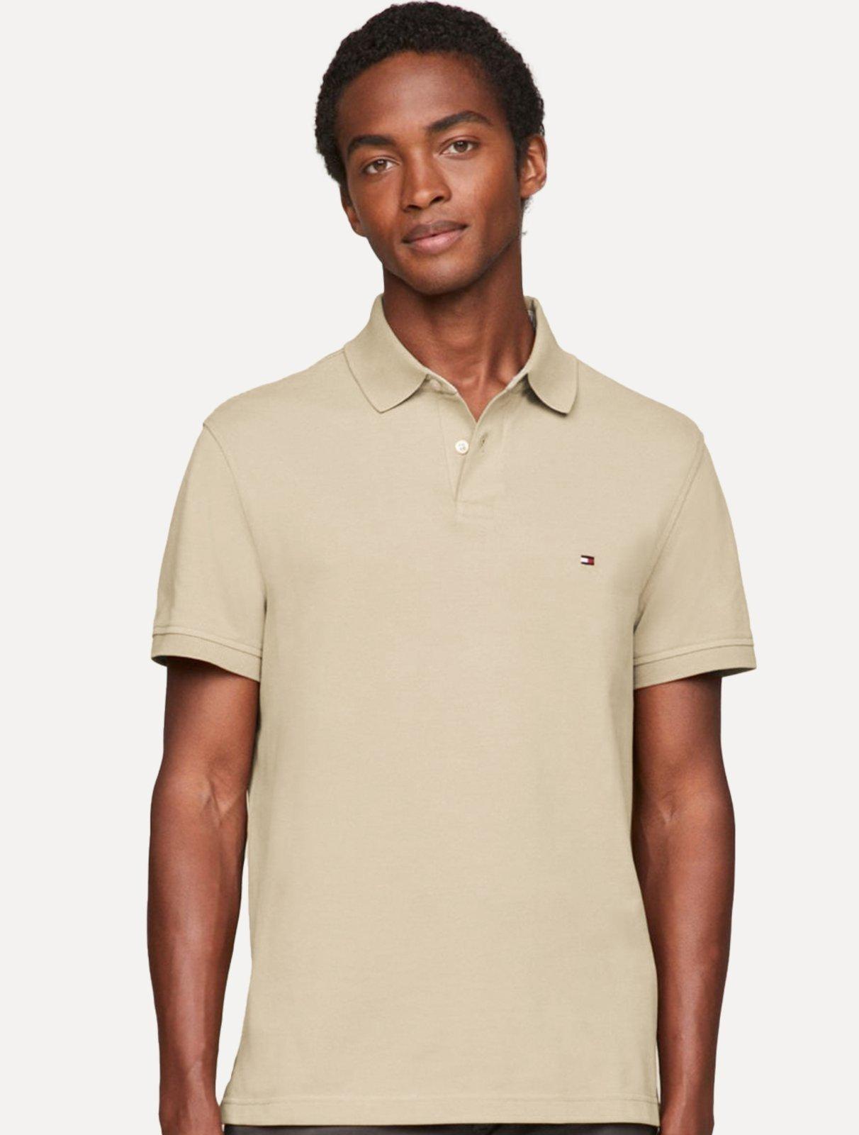 Polo Tommy Hilfiger Masculina Regular Piquet 1985 Cáqui Claro