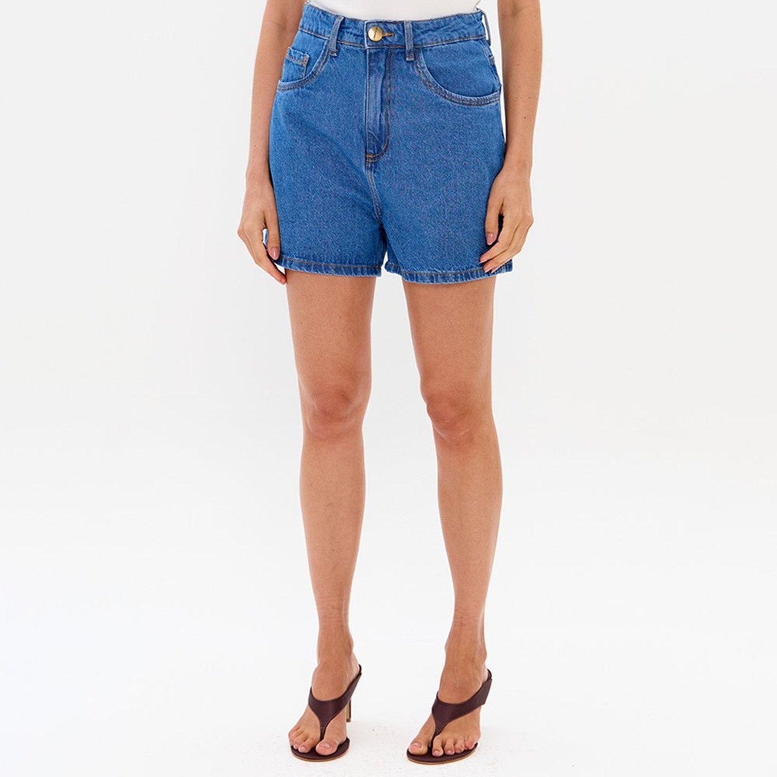 Bermuda Jeans Lança Perfume Comfort High Pr27 Azul Feminino