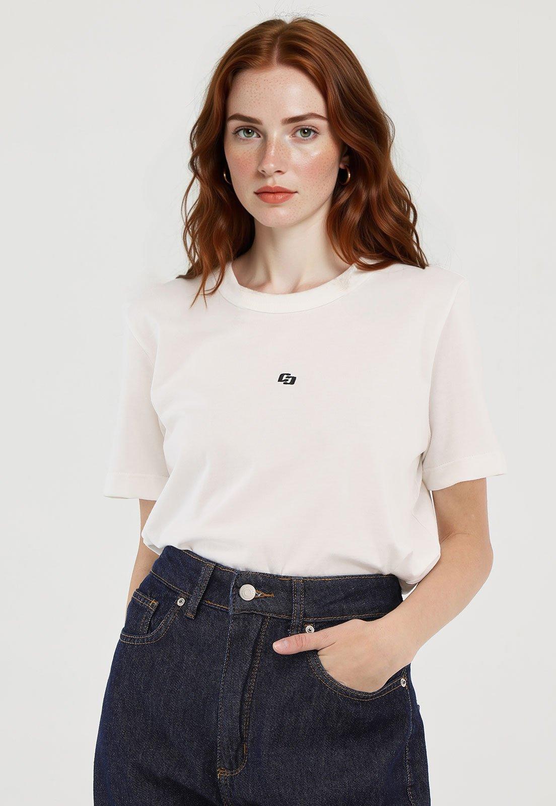 Camiseta Colcci Reta Logo Branca