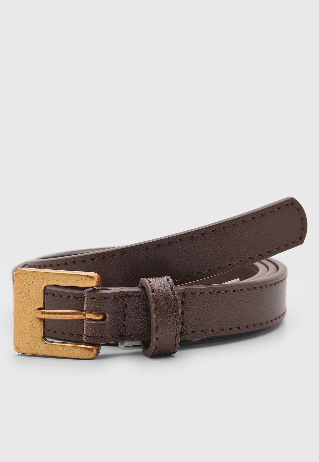 Cinto Feminino Santa Lolla Fivela Metal Couro Marrom