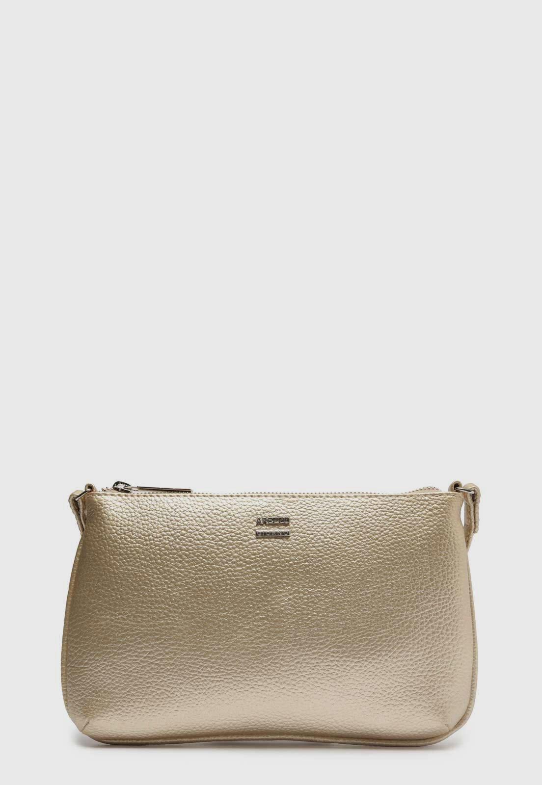 Bolsa Tiracolo Arezzo Alça Ajustável Dourada
