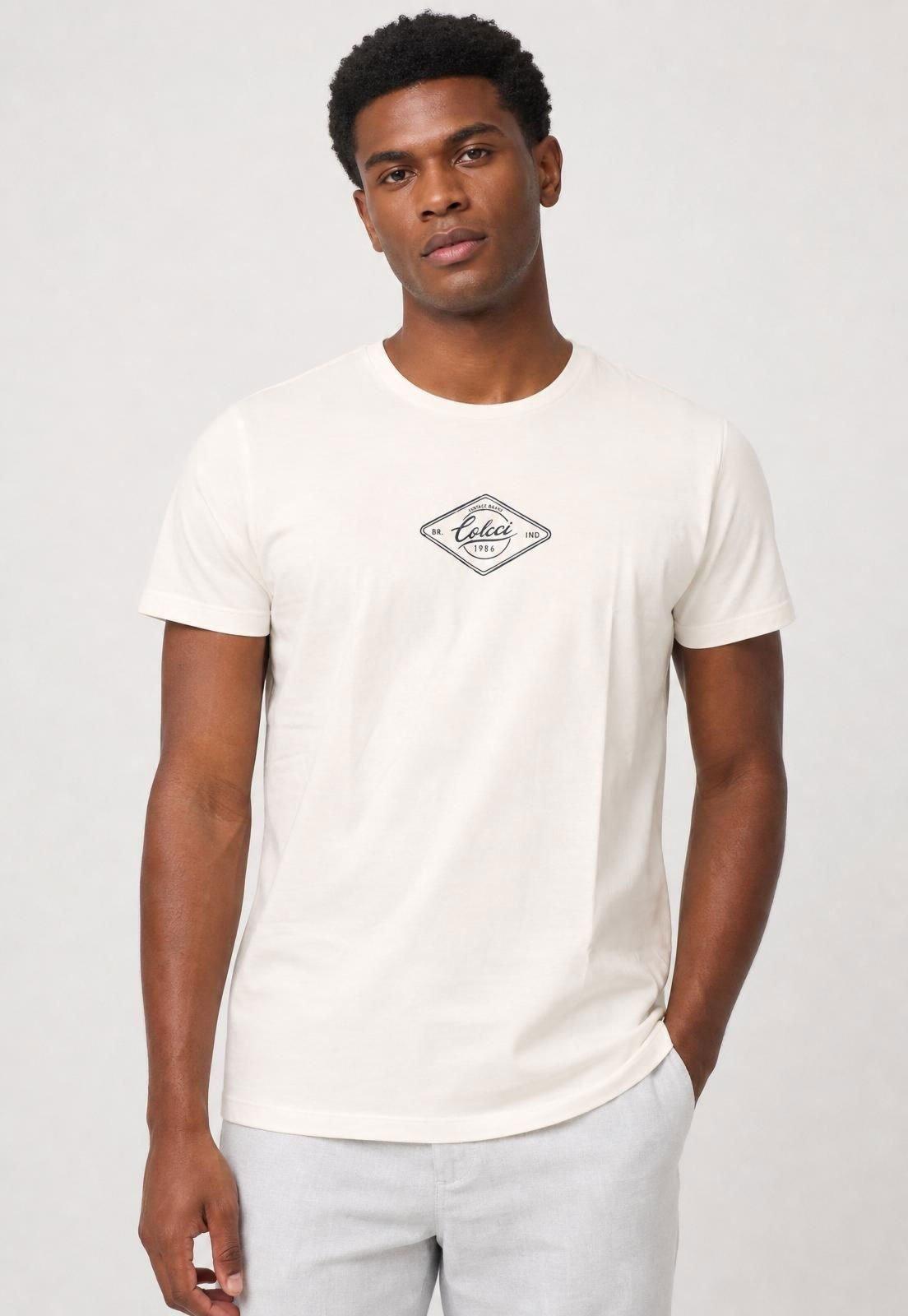 Camiseta Masculina Colcci Logo Branca