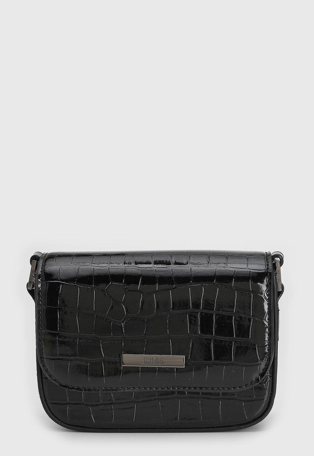Bolsa Feminina Santa Lolla Croco Preta