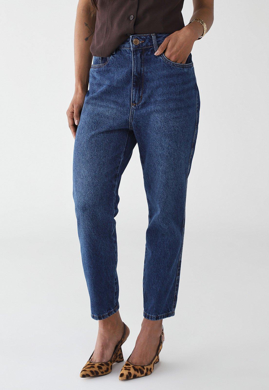 Calça Jeans Lança Perfume Mom Luna Azul