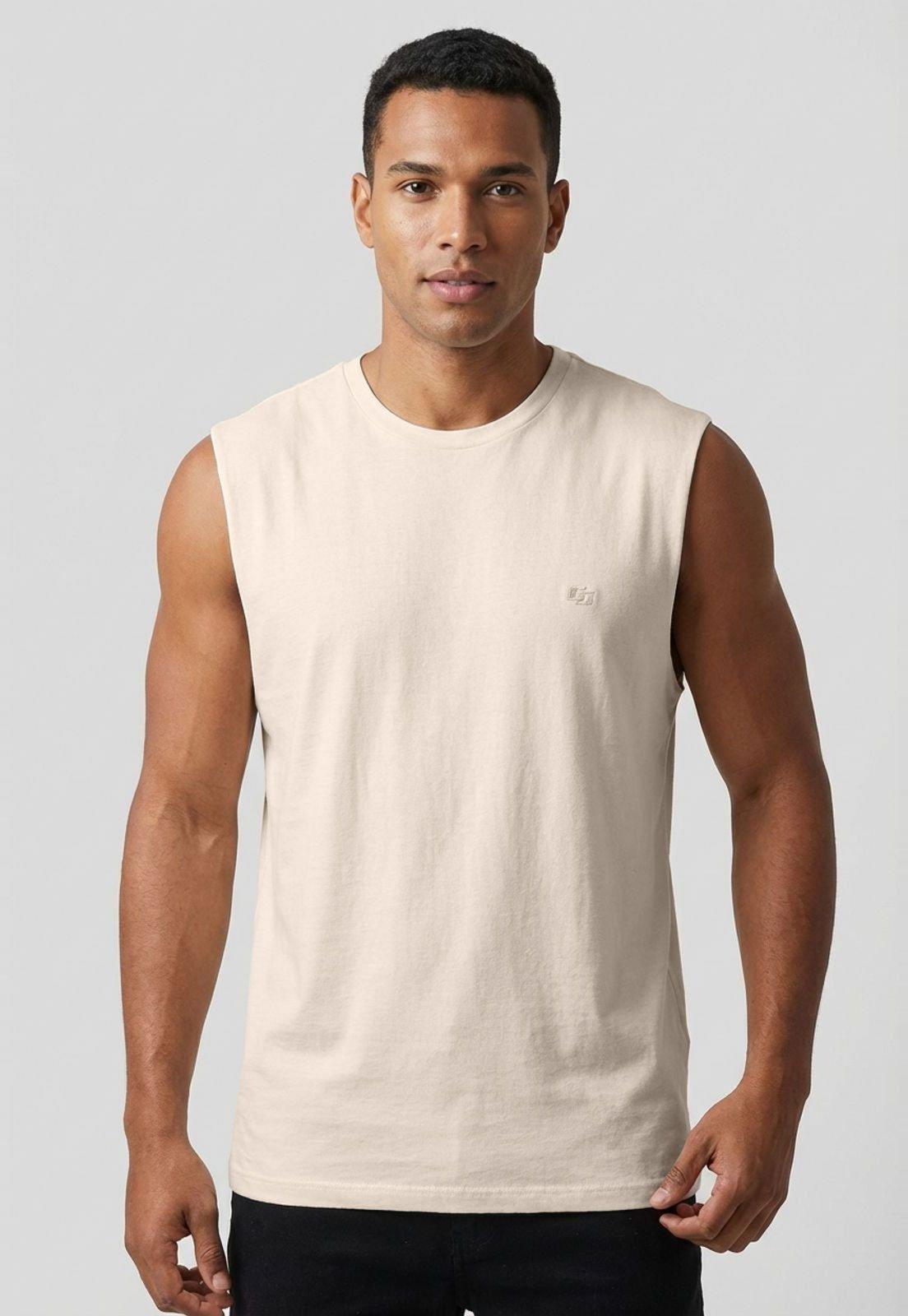 Regata Masculina Colcci Gola Careca Bege