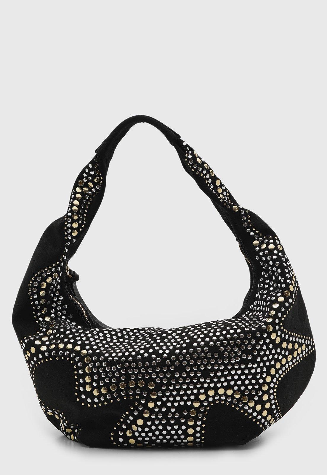 Bolsa Feminina Arezzo Aplicações Metálicas Preta