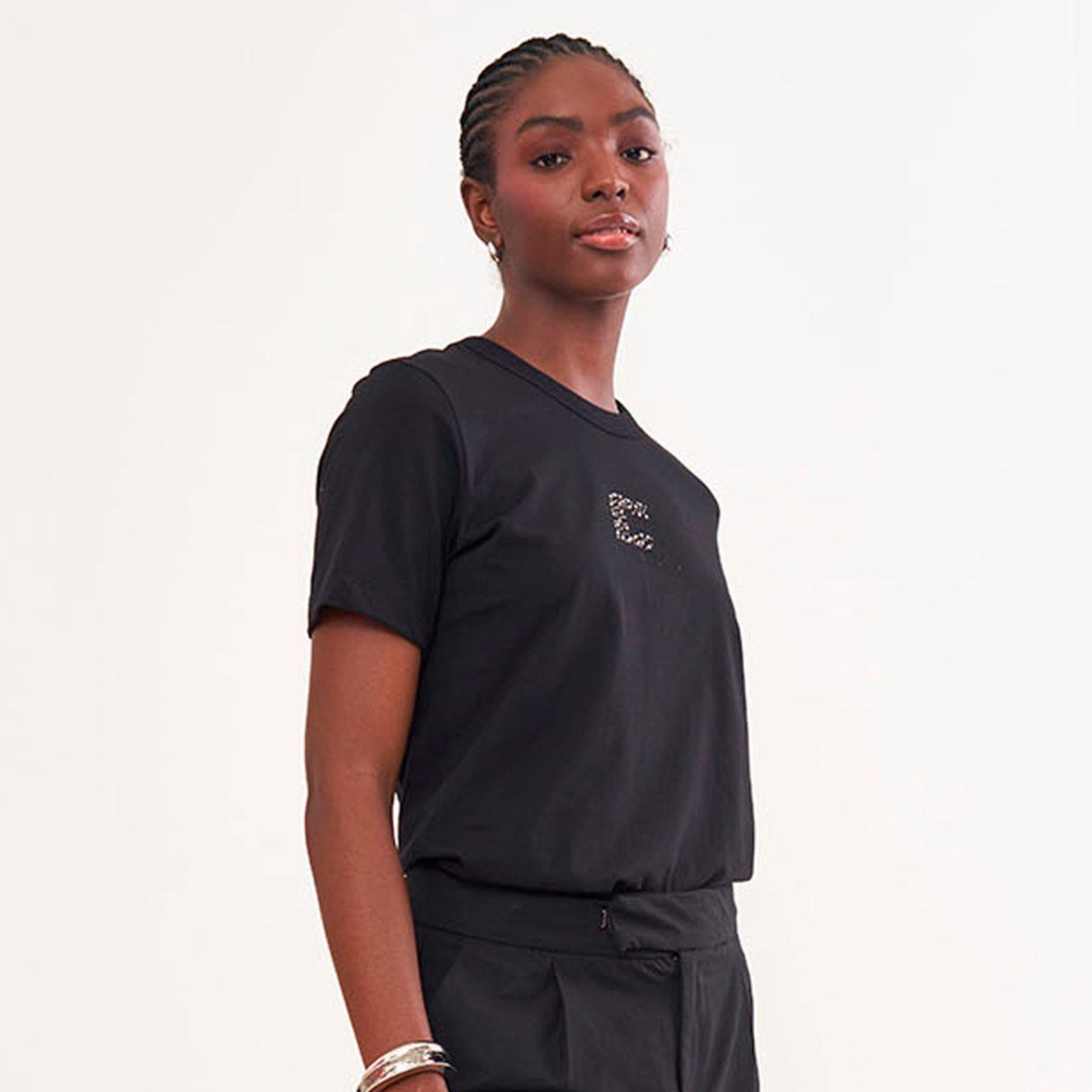 Camiseta Colcci Aplicação Pr26 Preto Feminino