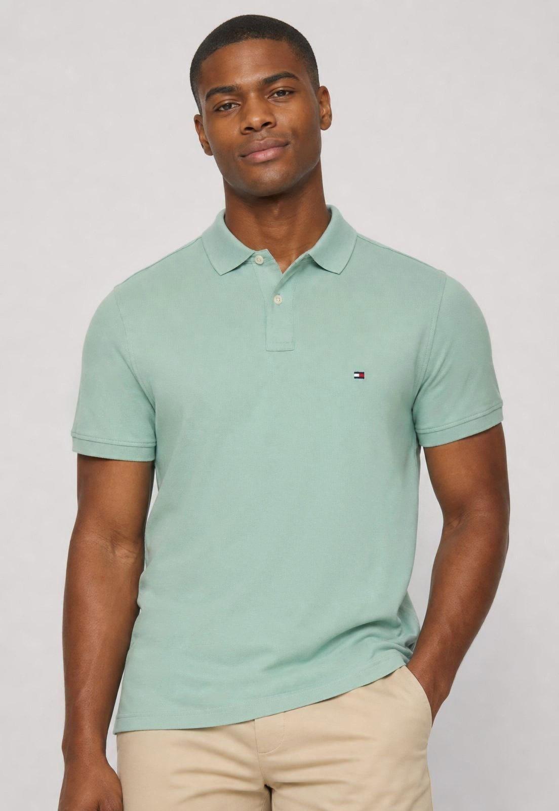 Polo Masculina Tommy Hilfiger Gola Clássica Verde