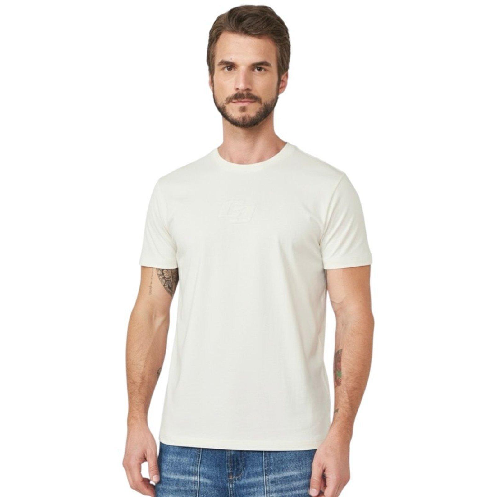 Camiseta Slim Bordado Duplo Colcci Off Shell