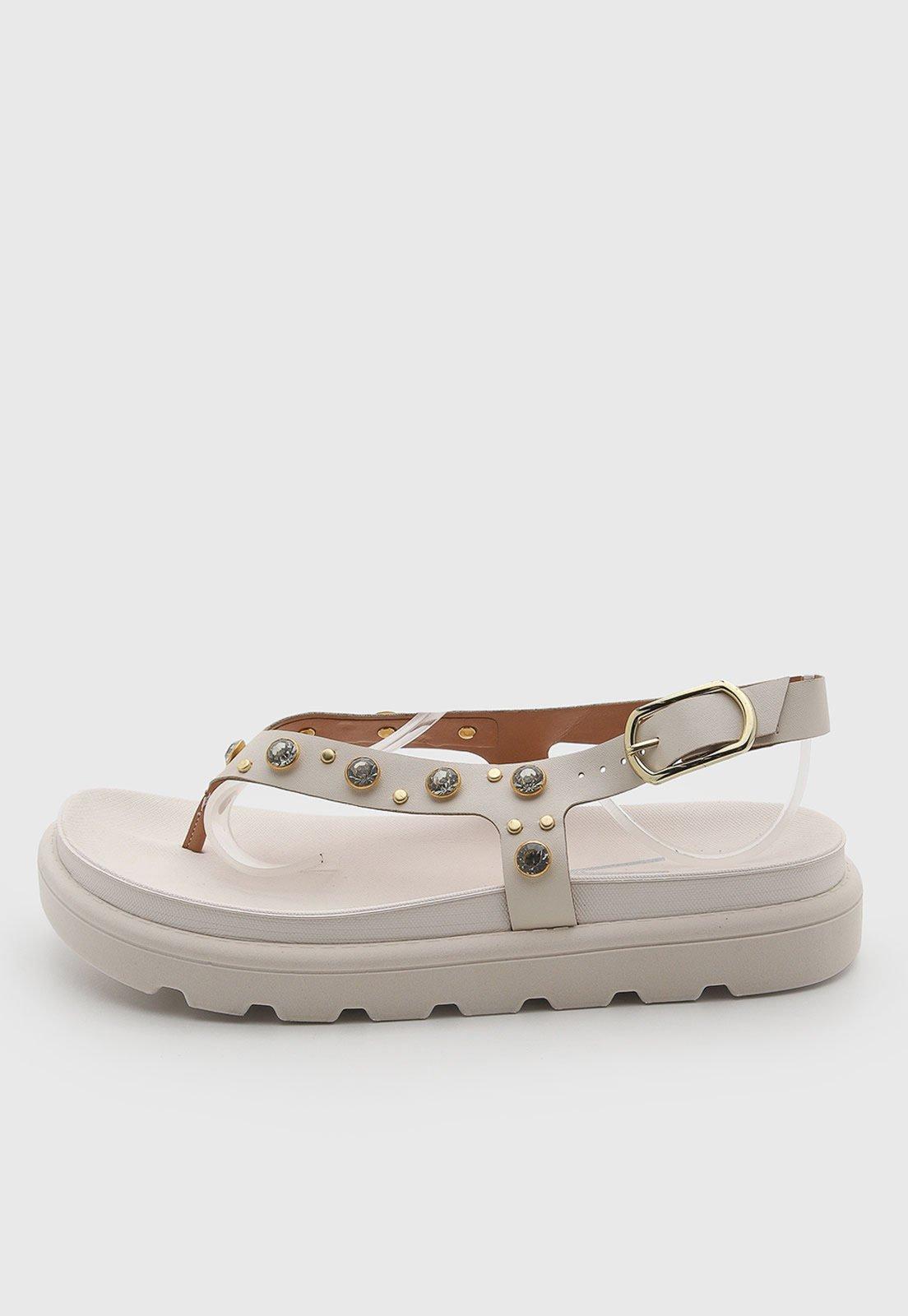 Sandália Feminina Vizzano Detalhes Off-White