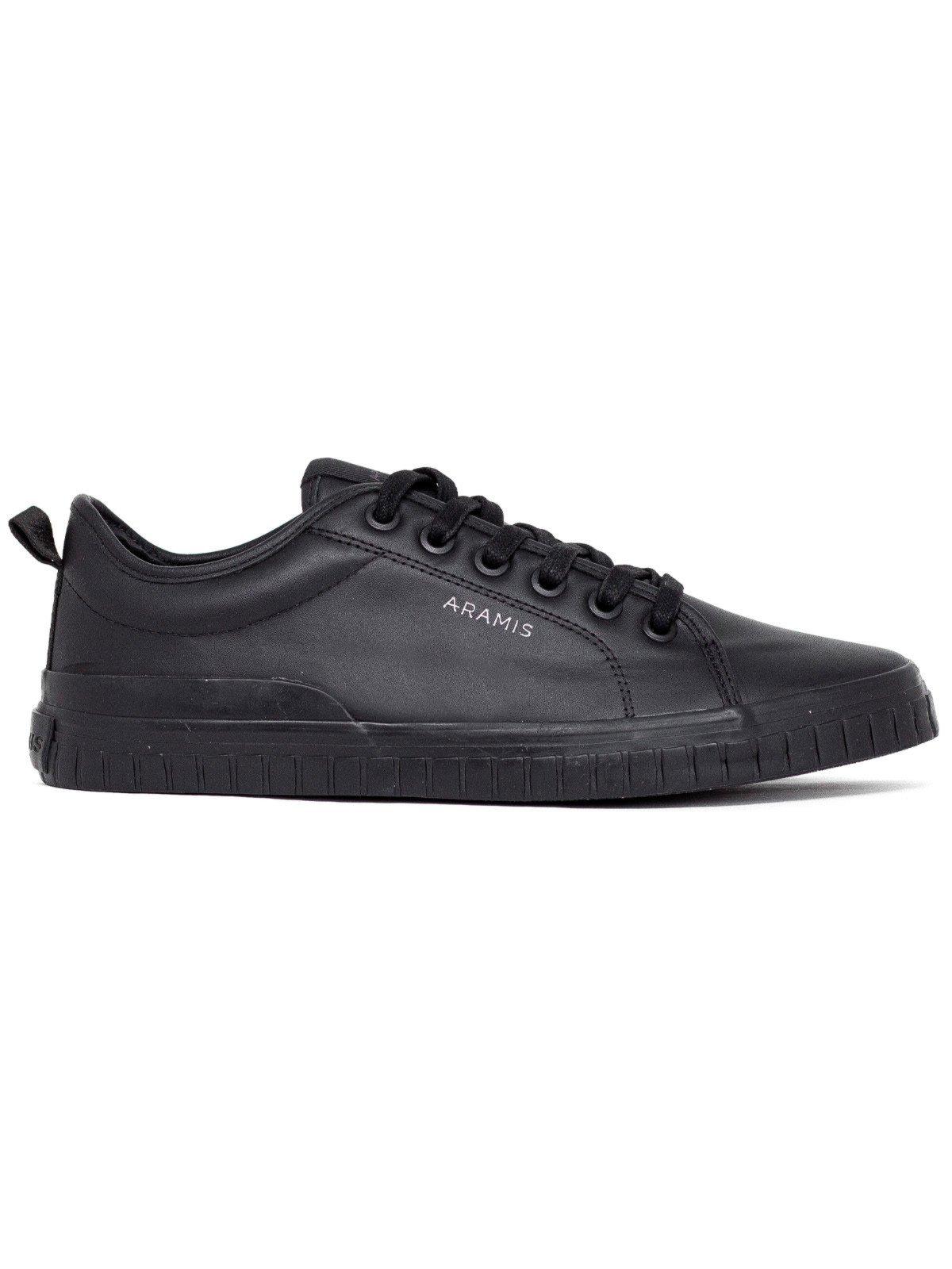 Tênis Masculino Aramis Casual Deep Couro Confortável Costurado Preto All Black