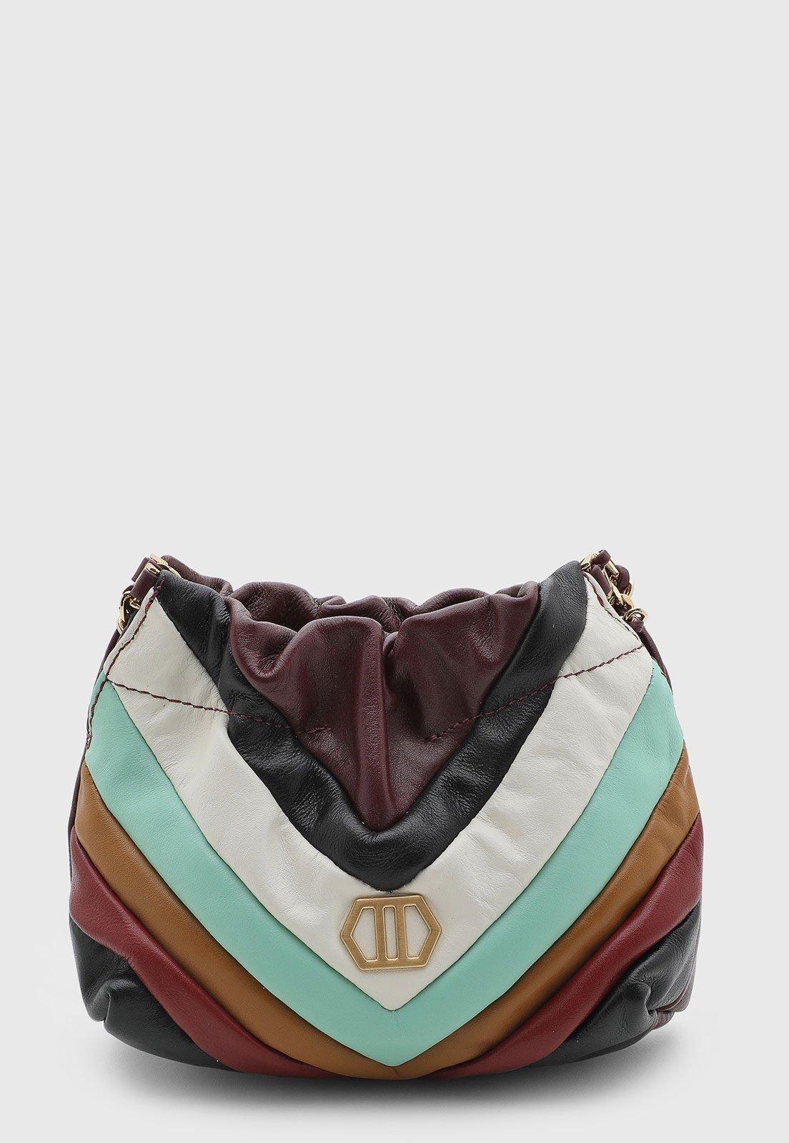 Bolsa Feminina Arezzo Couro Multicolorida Marrom