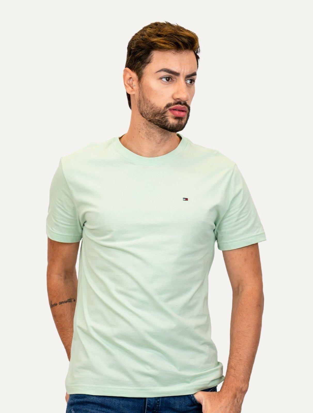 Camiseta Tommy Hilfiger Masculina Essential Cotton Verde Claro