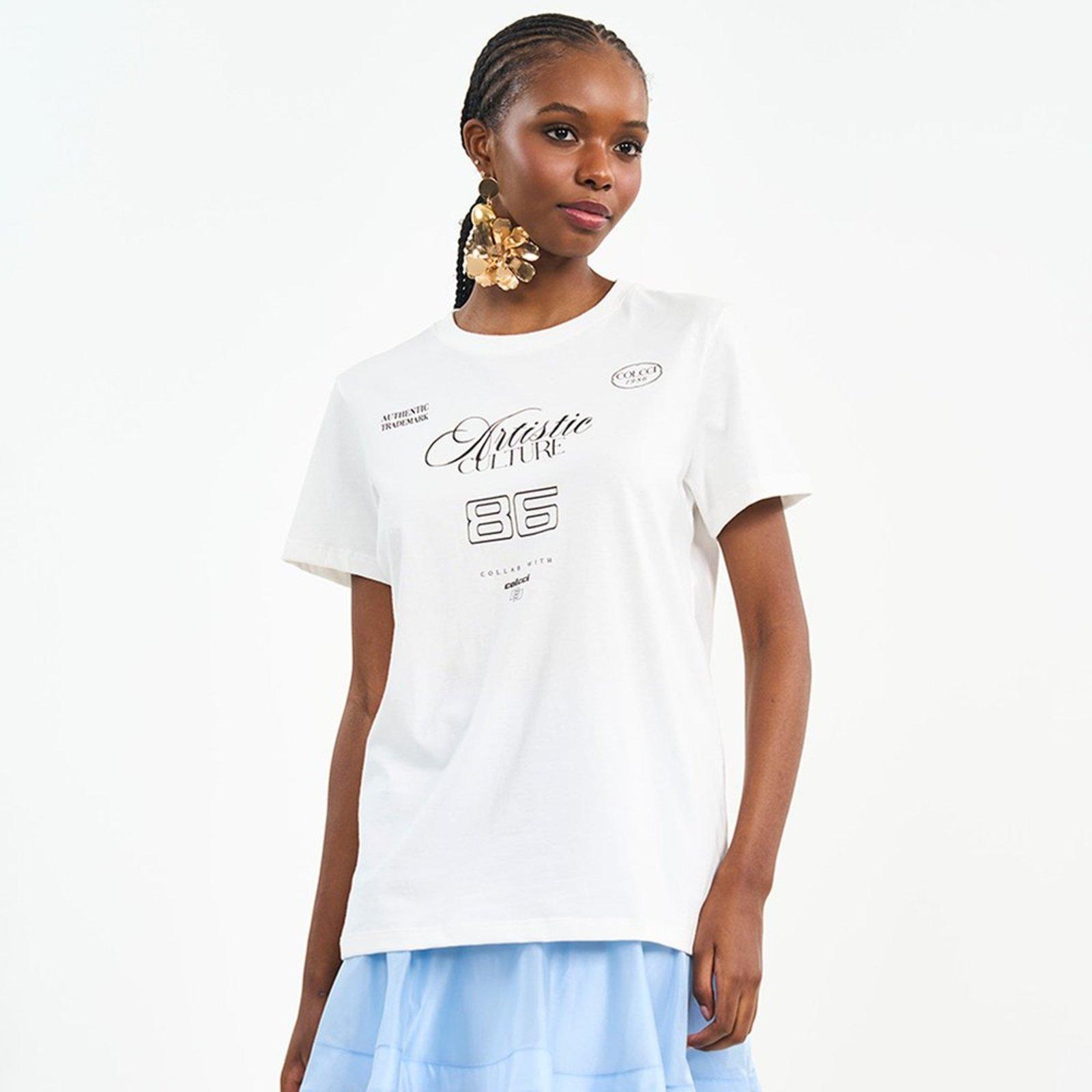 Camiseta Colcci Culture Pr27 Off White Feminino