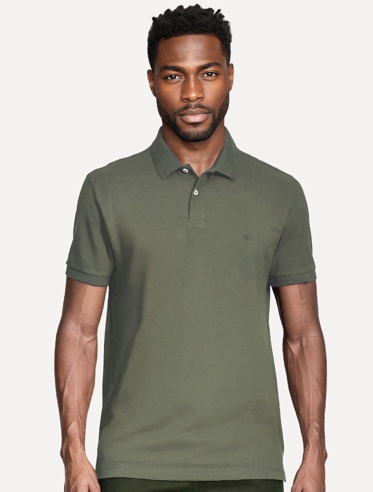 Polo Aramis Masculina Basic Piquet Mono Verde Claro