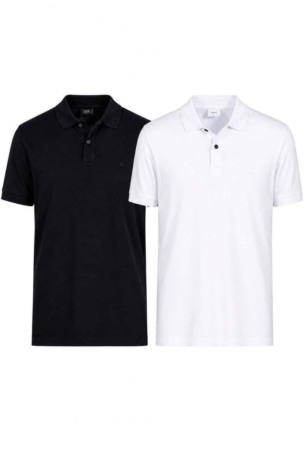 Kit Aramis 2 Polos Pima Preto e Branco