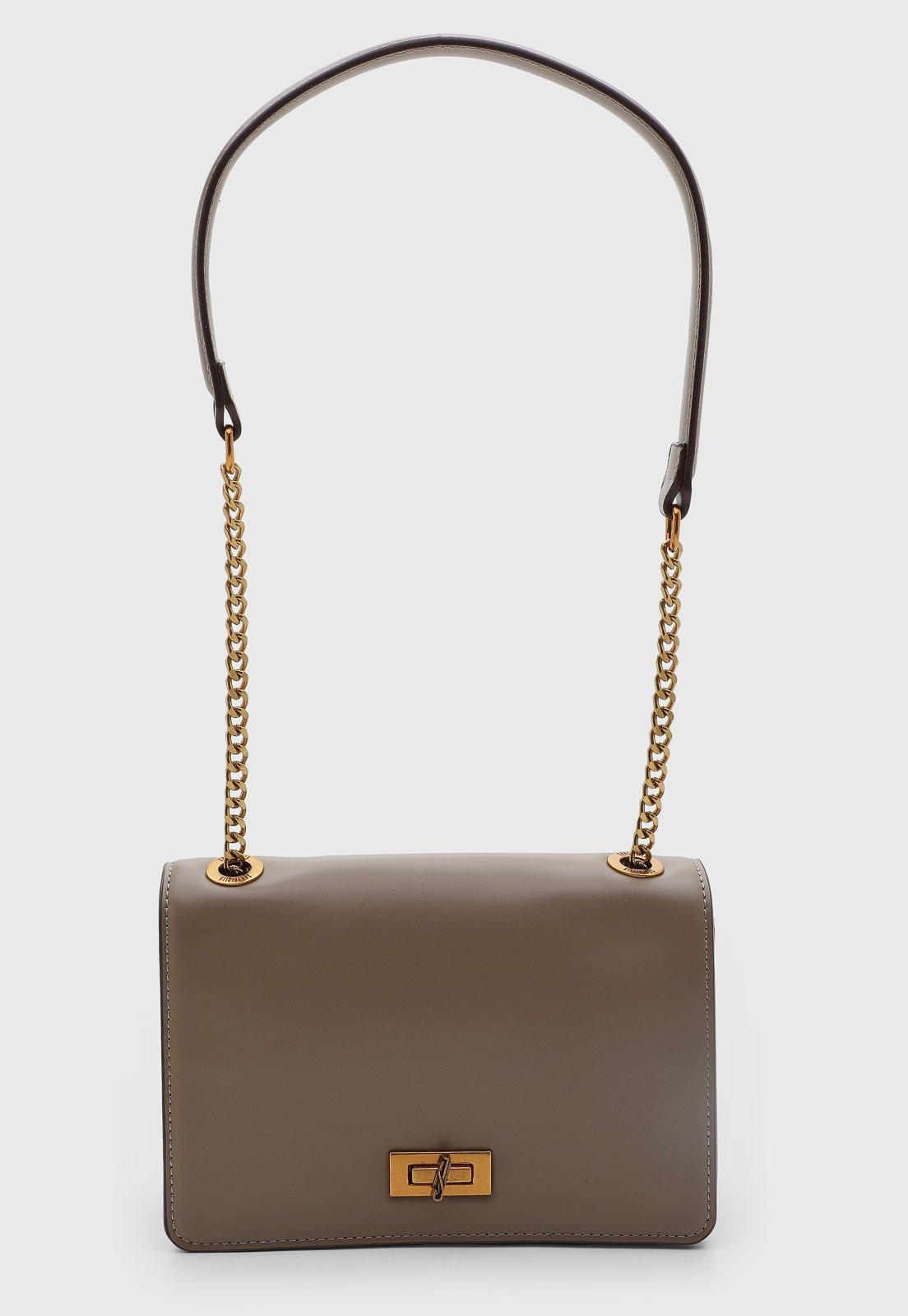 Bolsa Feminina Santa Lolla Alça Corrente Bege