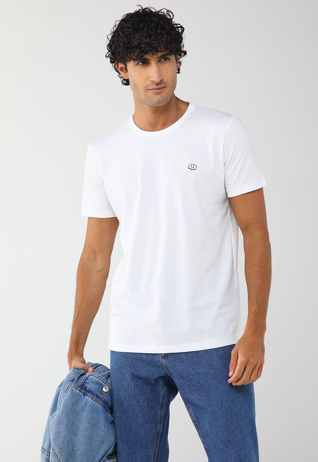 Camiseta Masculina Colcci Logo Bordado Branca