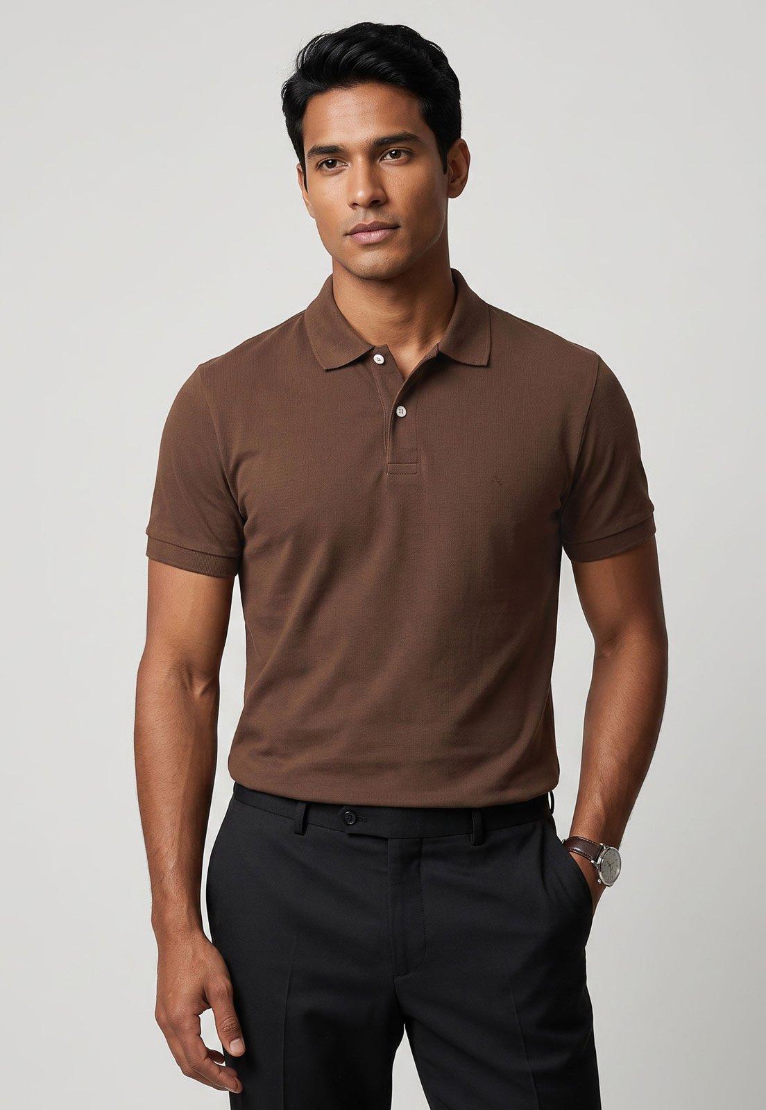 Polo Masculina Aramis Tradicional Marrom
