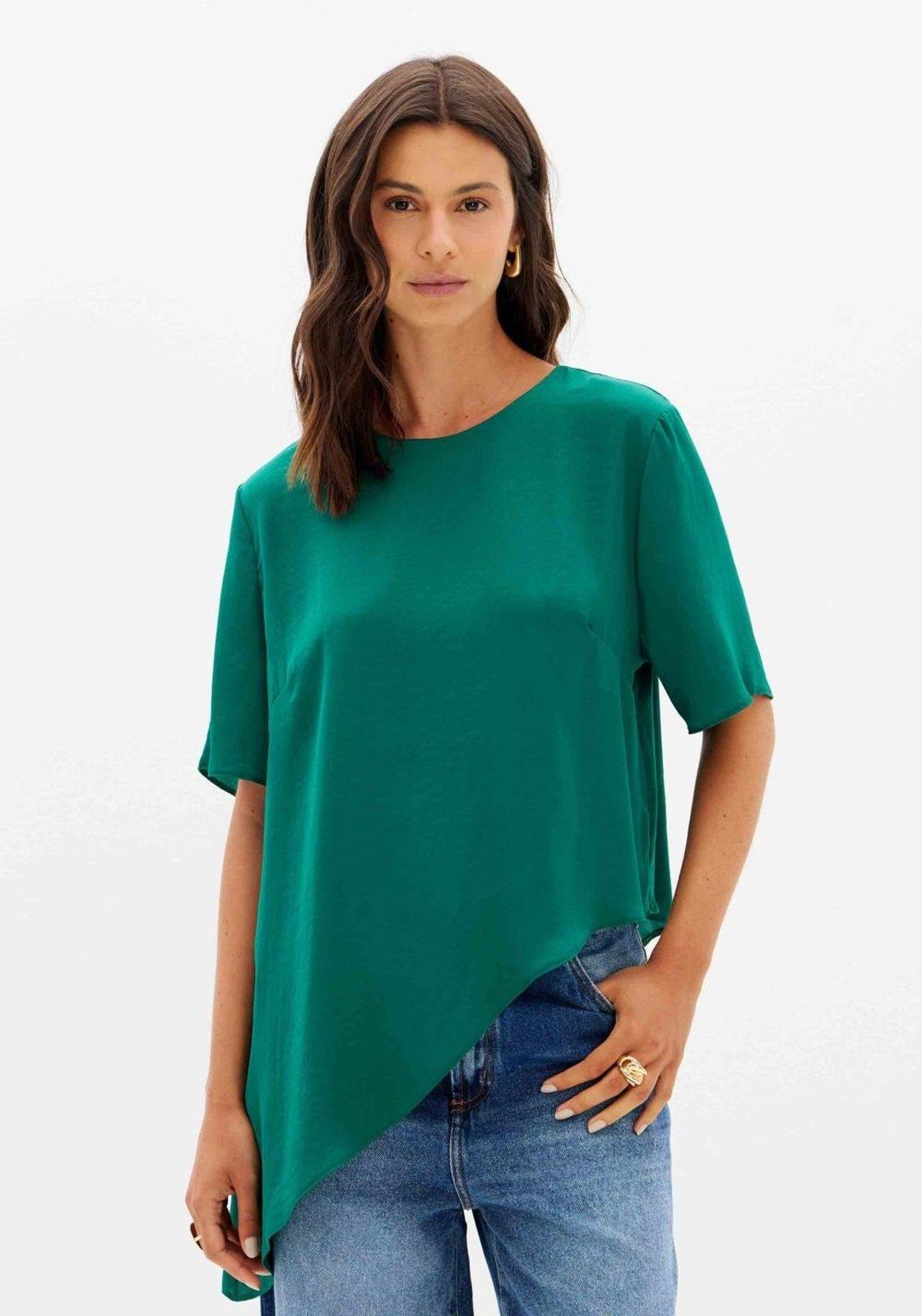 Blusa Alongada Manga Curta Lança Perfume