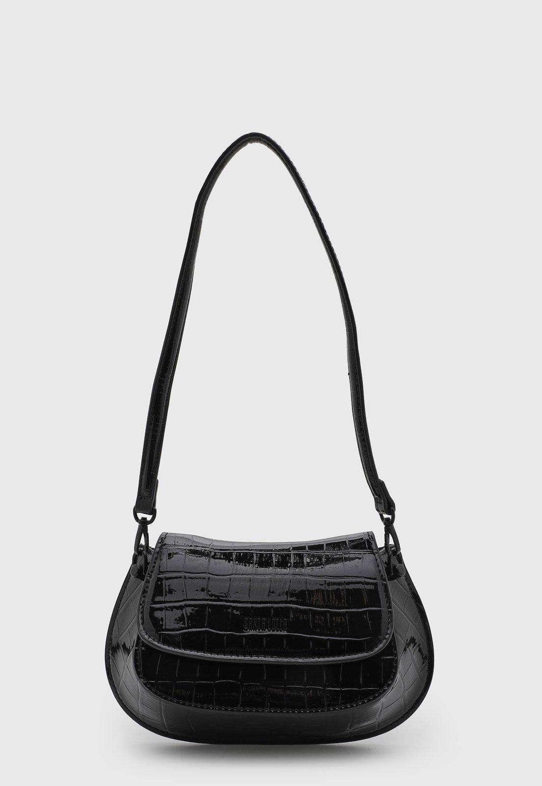 Bolsa Feminina Santa Lolla Croco Preta