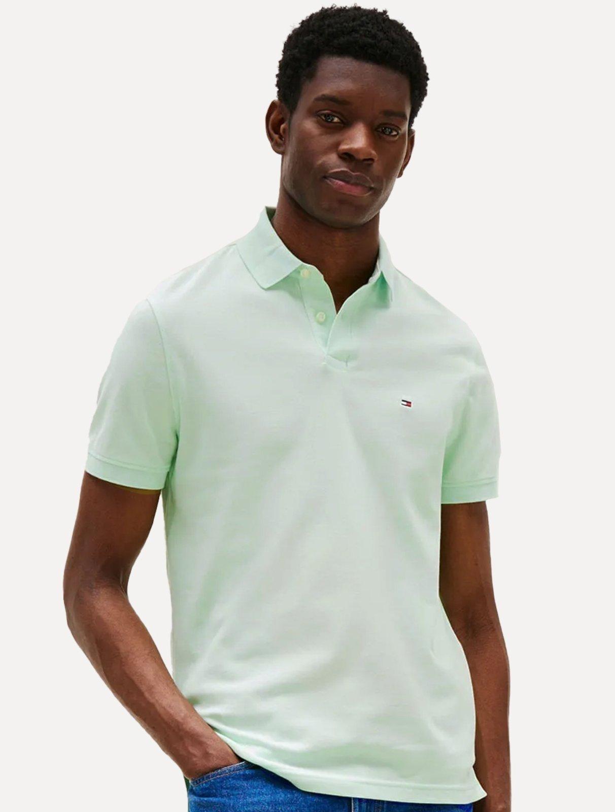 Polo Tommy Hilfiger Masculina Regular Piquet 1985 Verde Claro
