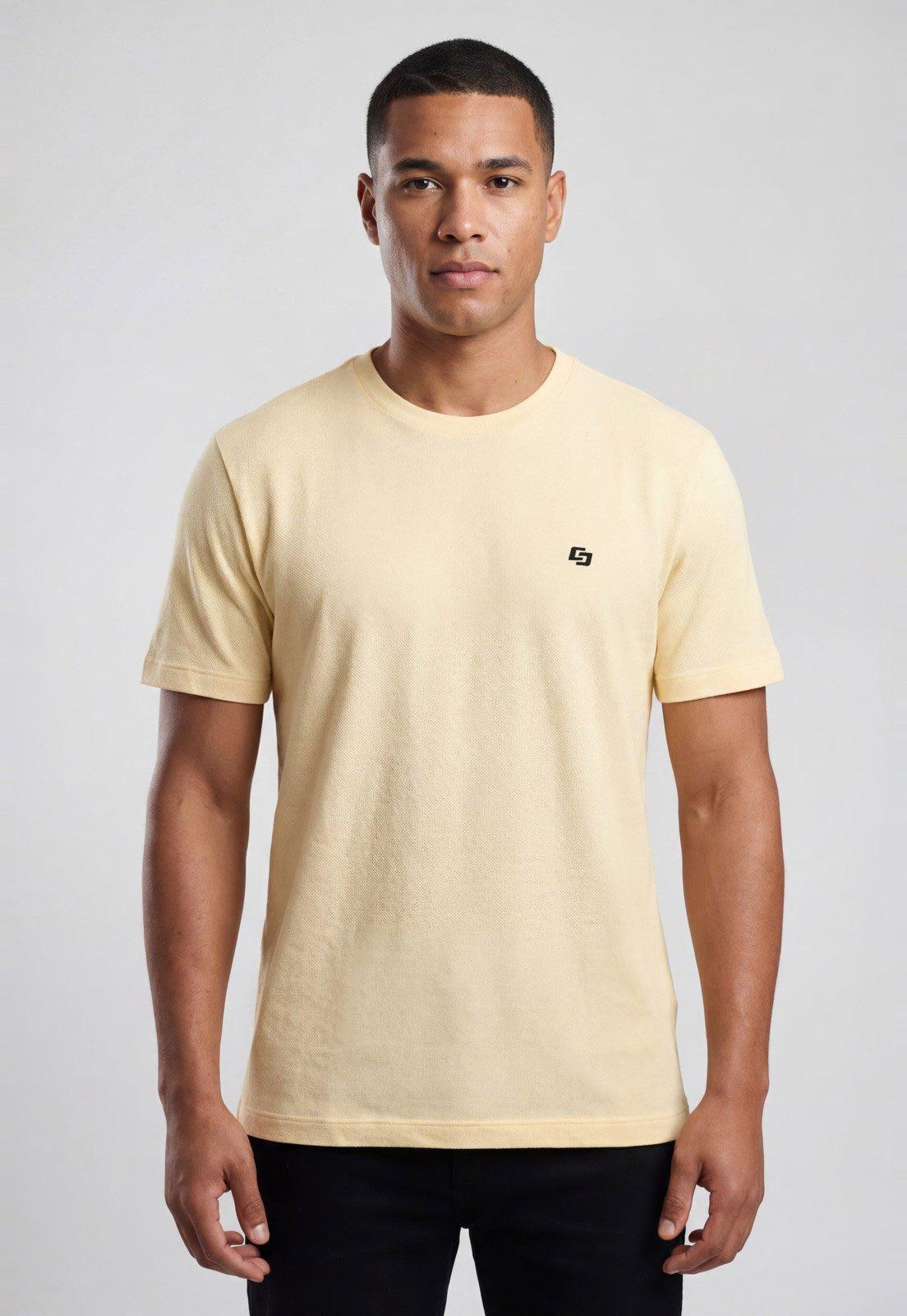 Camiseta Masculina Colcci Logo Amarela