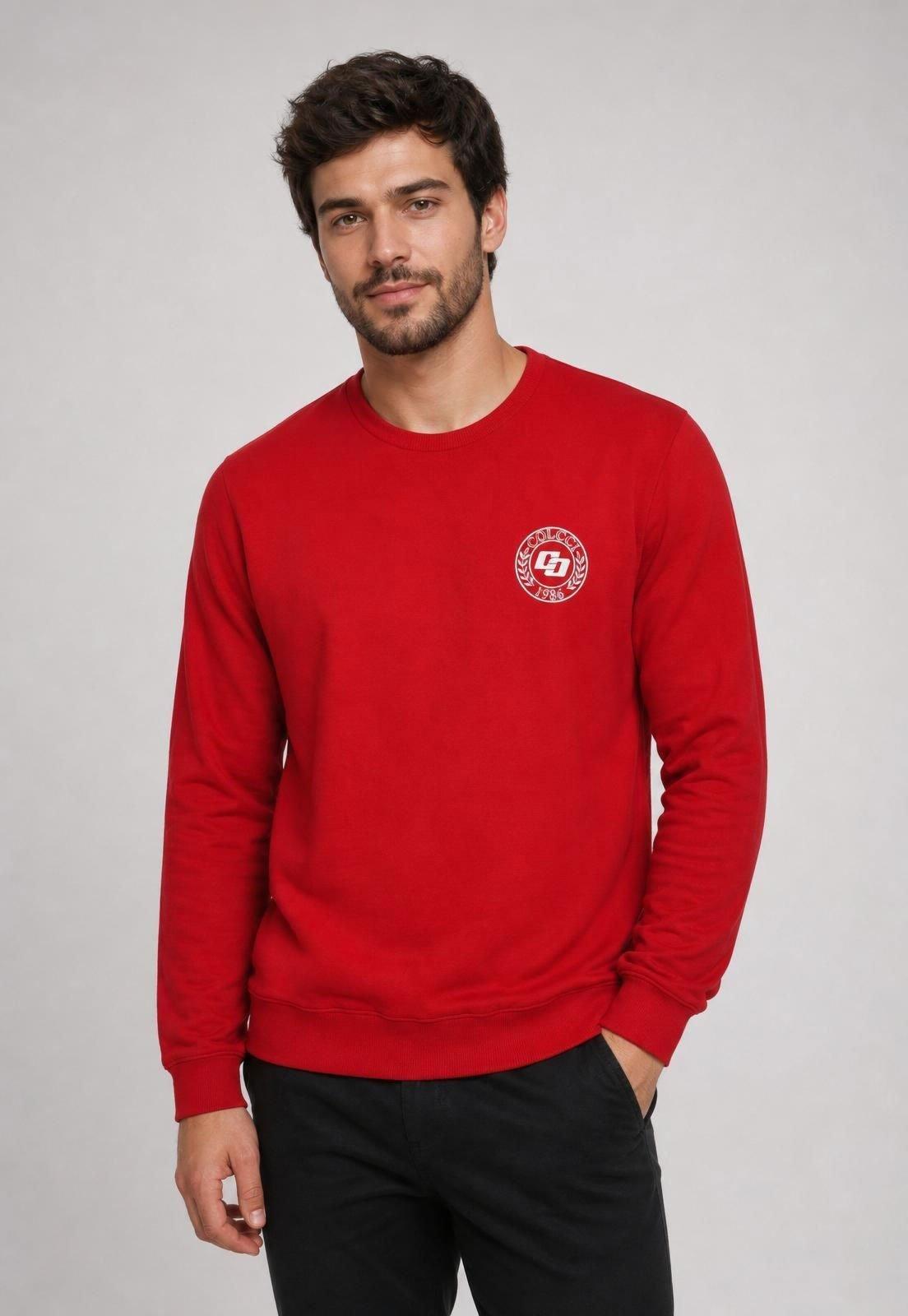 Blusa de Moletom Masculina Colcci Regular Vermelha