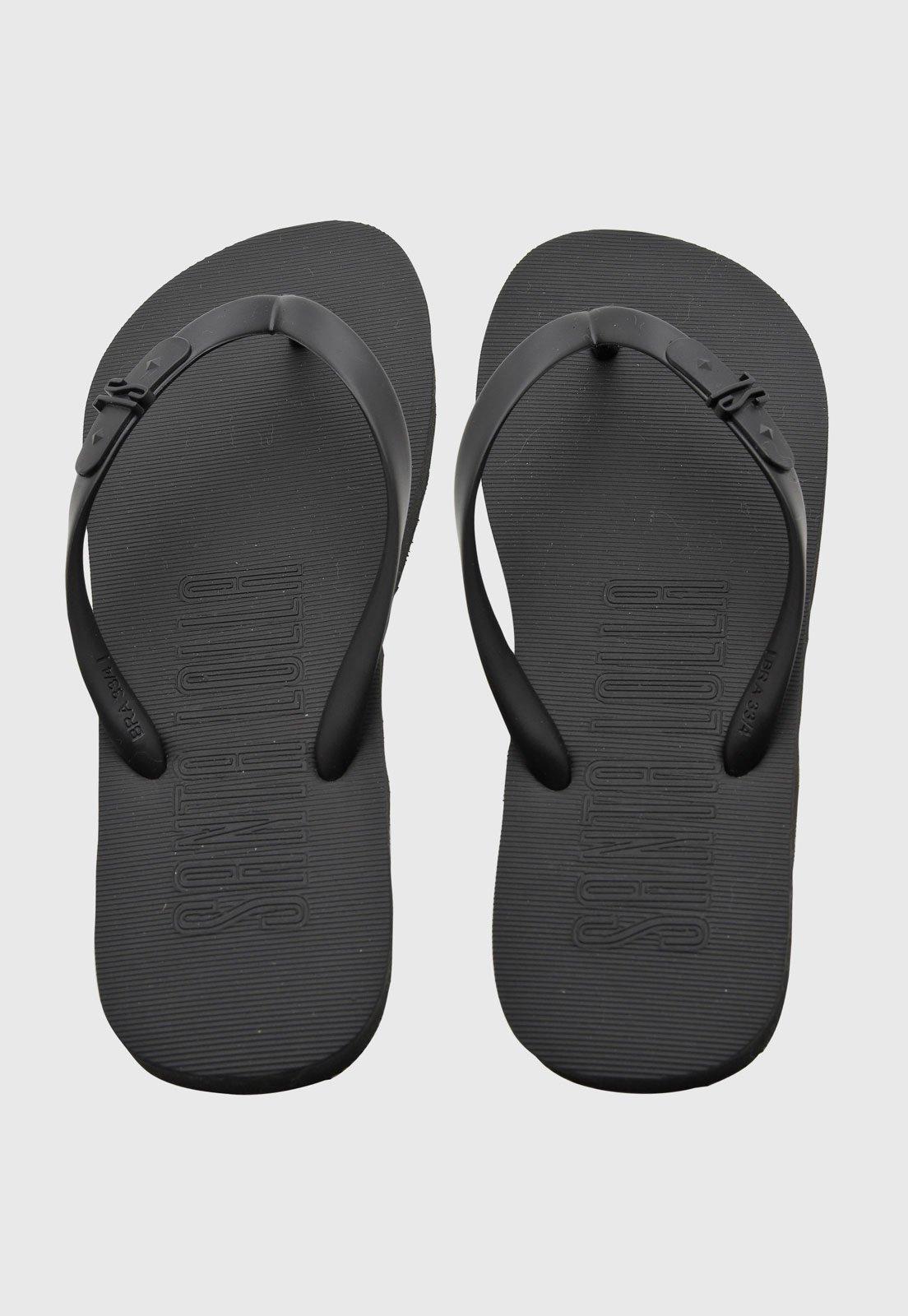 Chinelo Feminino Santa Lolla Minimalista Preto