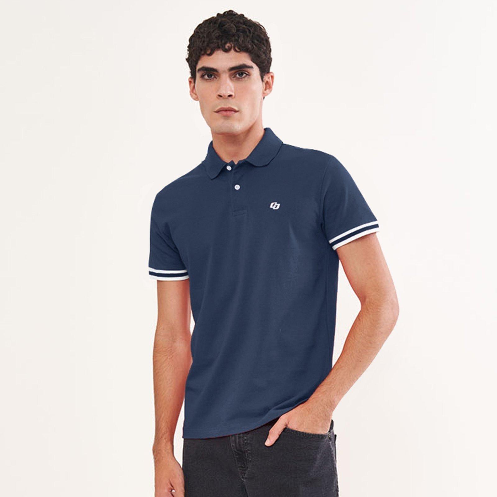 Camisa Polo Colcci Faixas Pr26 Marinho Masculino