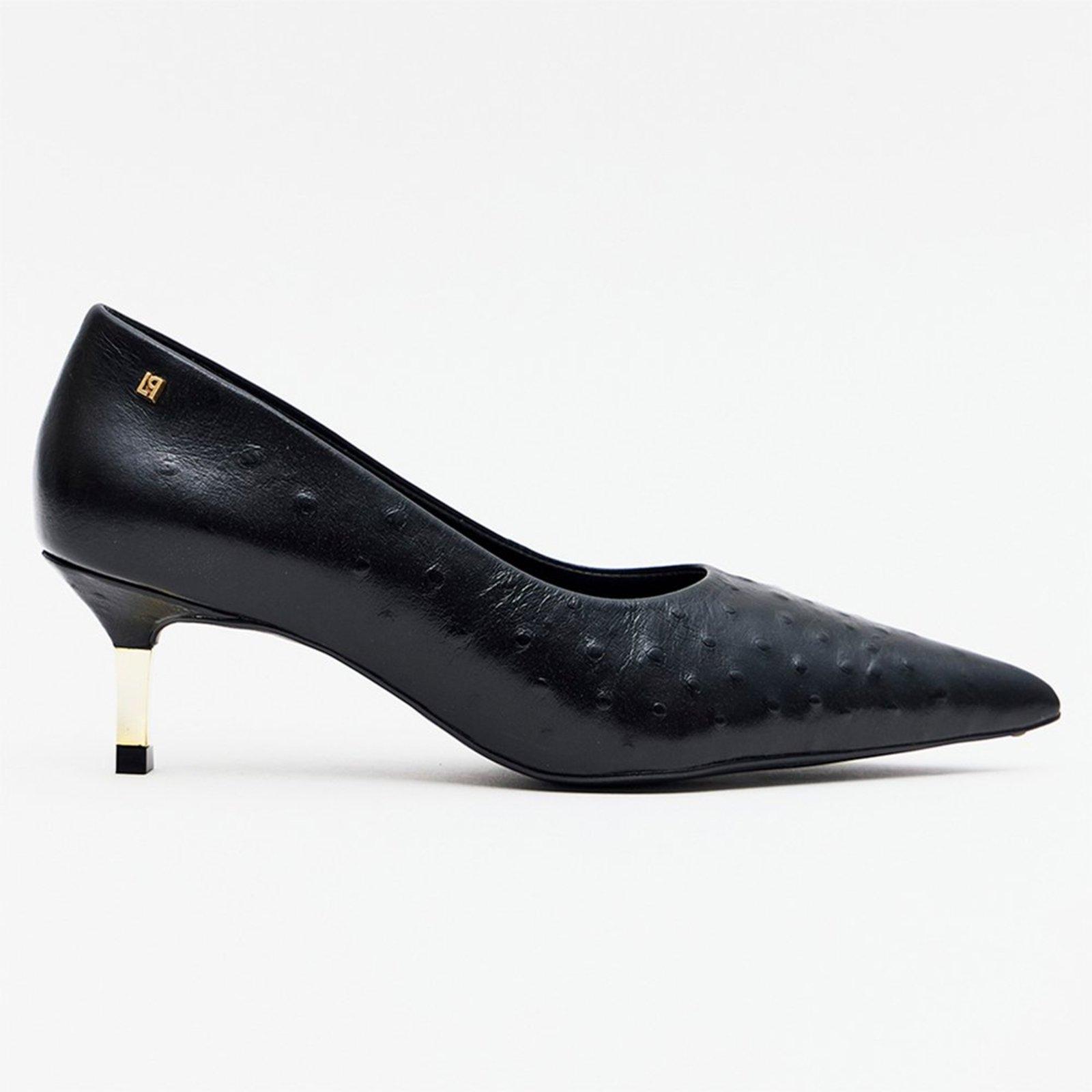 Scarpin Lança Perfume Couro Bico Fino In26 Preto Feminino