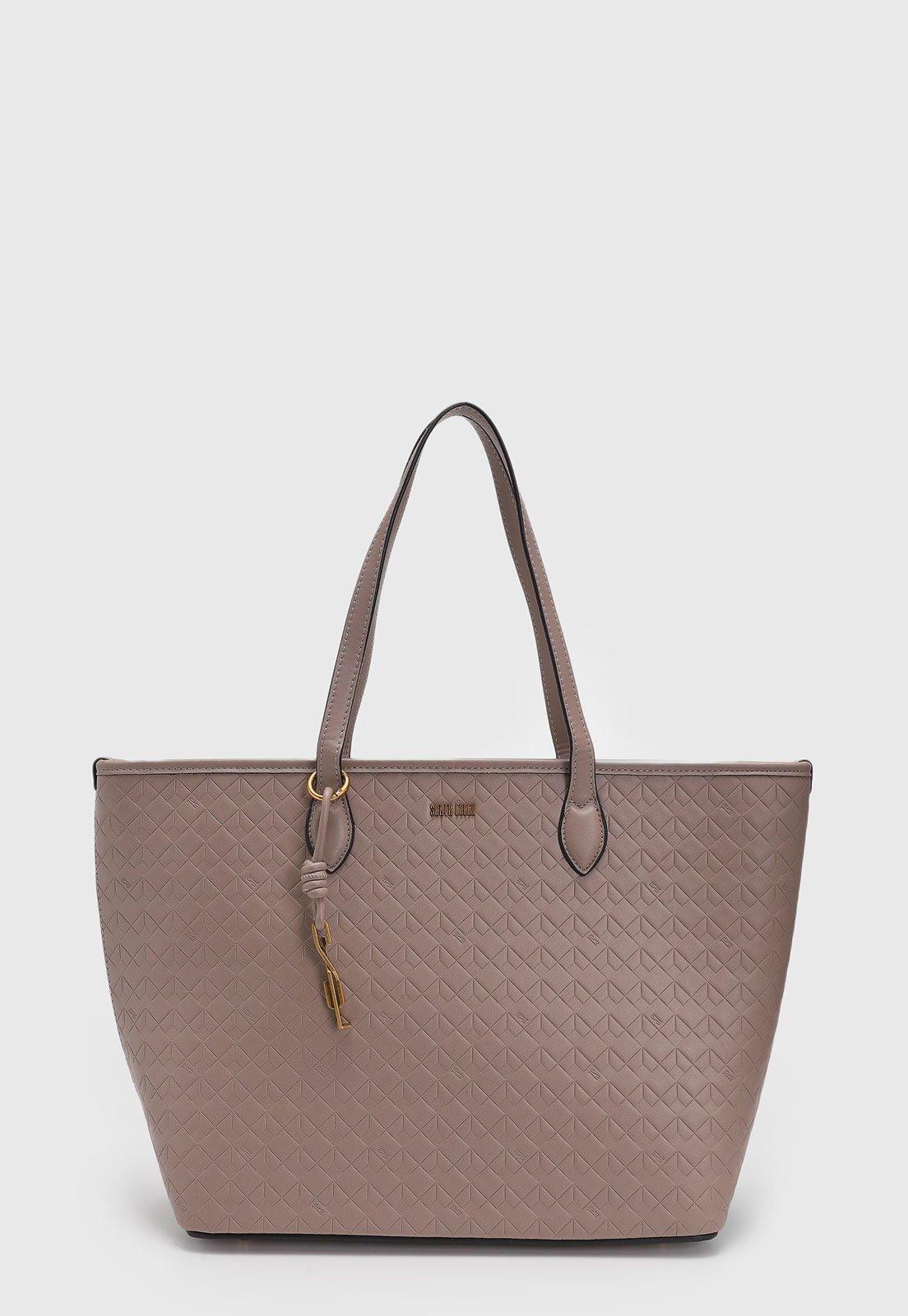 Bolsa Grande Feminina Santa Lolla Texturizada Marrom