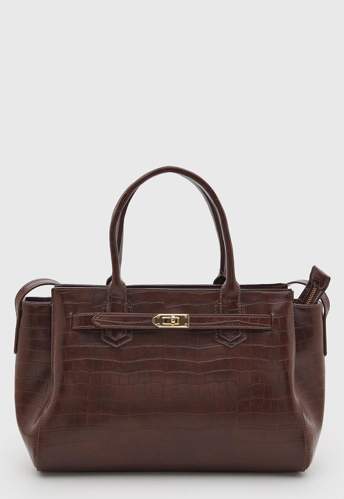 Bolsa Feminina Arezzo Croco Marrom